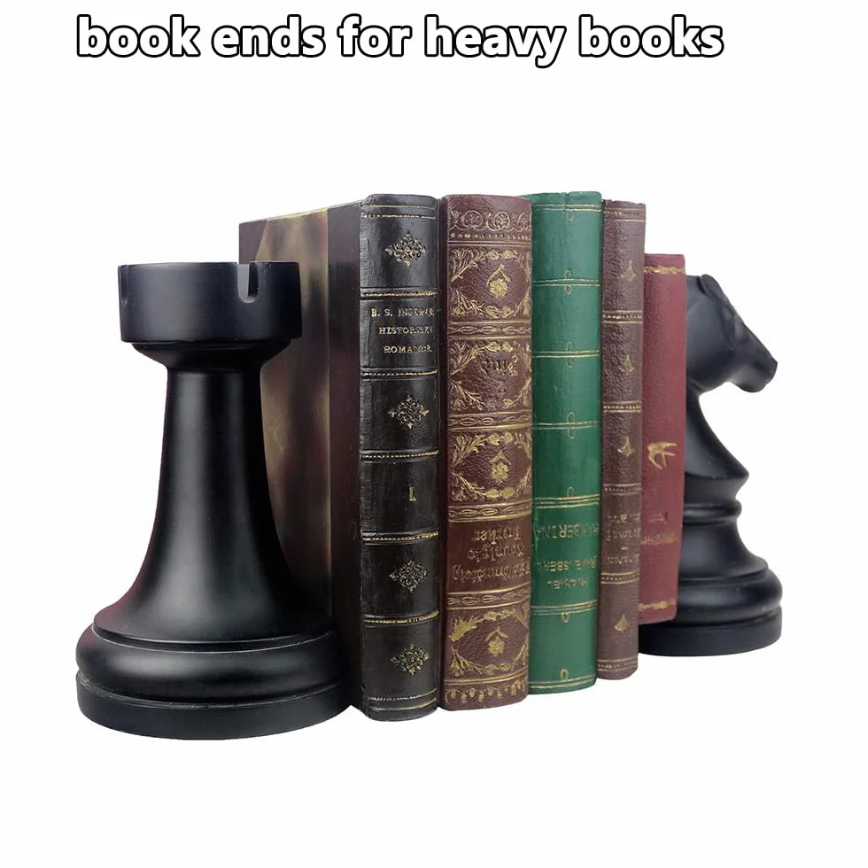 Serre-Livres Décoratifs Noirs Lourds 17,8 cm - Décoration Bureau Maison - 1 Paire