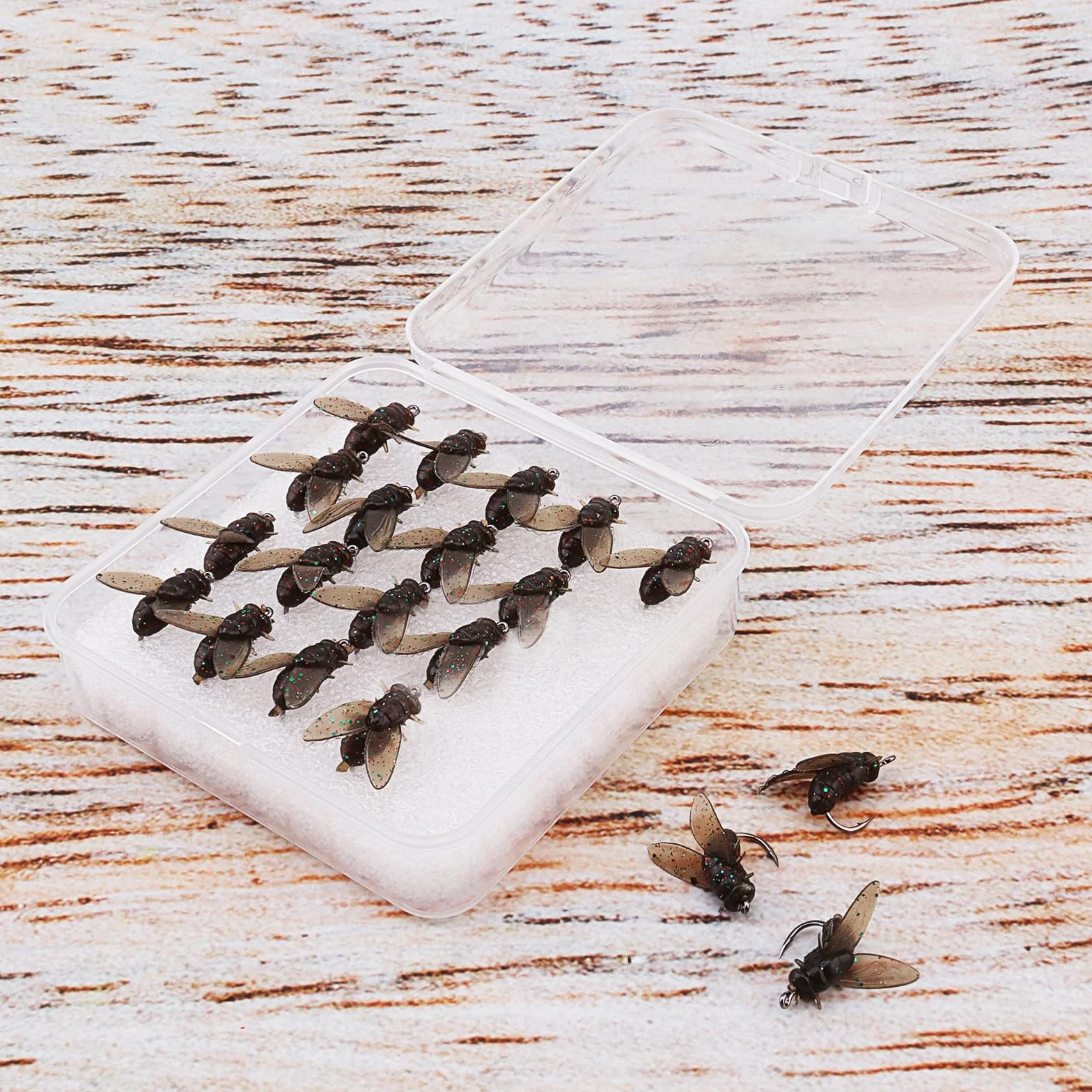 Lot de 20 mouches de pêche à la mouche, mouches sèches et humides pour la pêche à la mouche, leurres d'appâts pour truite, bar, saumon, panfish