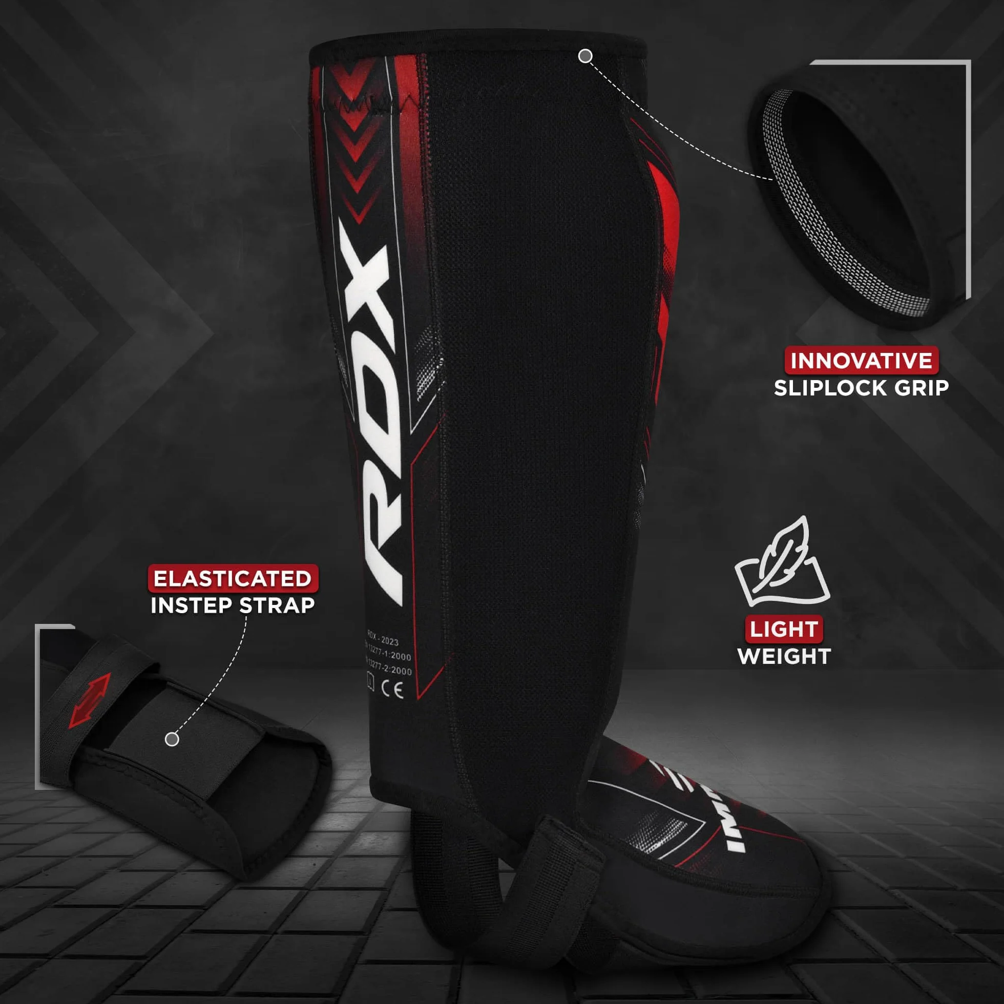 RDX IMMAF Protège-tibias en néoprène de niveau compétition pour sparring et lutte, MMA, kickboxing, arts martiaux mixtes, protection professionnelle du tibia et du cou-de-pied pour homme et femme