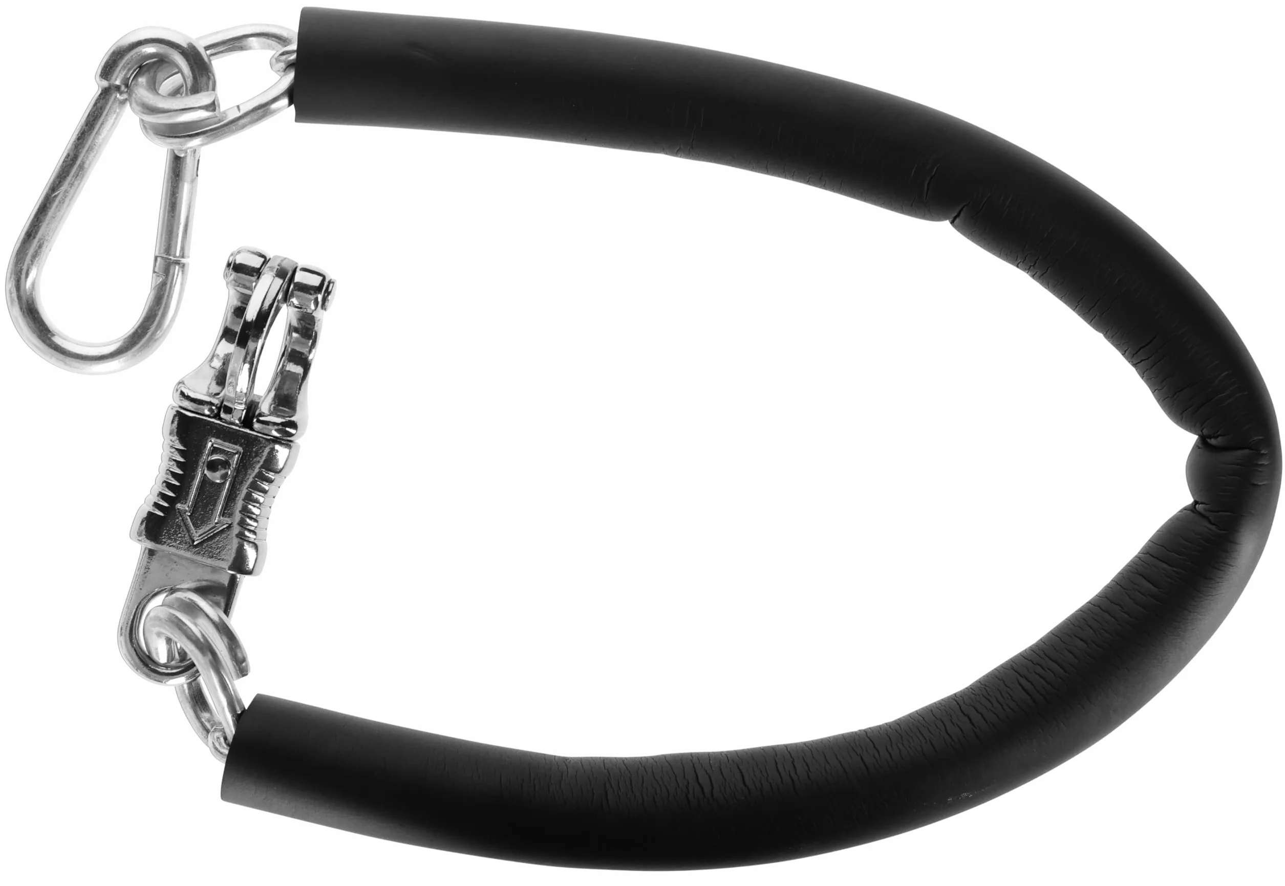 Kerbl 321414 Chaîne d'attache recouverte de plastique avec mousqueton anti-panique et mousqueton 50 cm