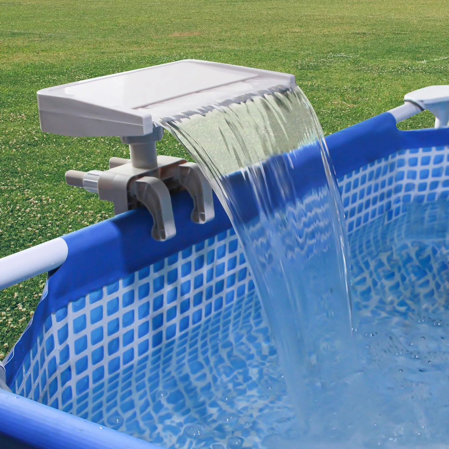 Cascade de Piscine Hors Sol Fontaine Détachable en PVC Effet Relaxant