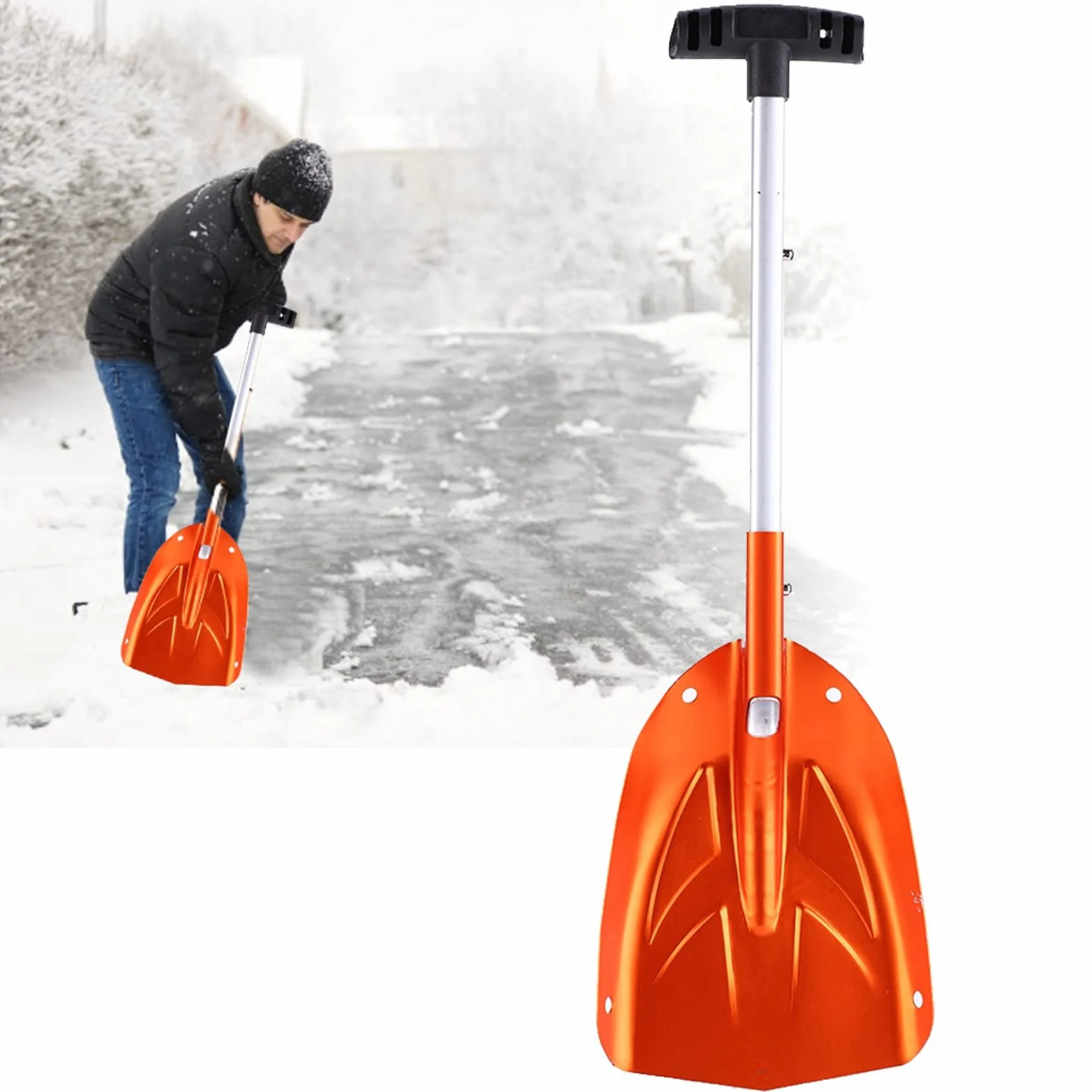 Ejoyous Pelle Neige Legre Alliage Aluminium Grattoir Glace Poussoir Neige Universelle
