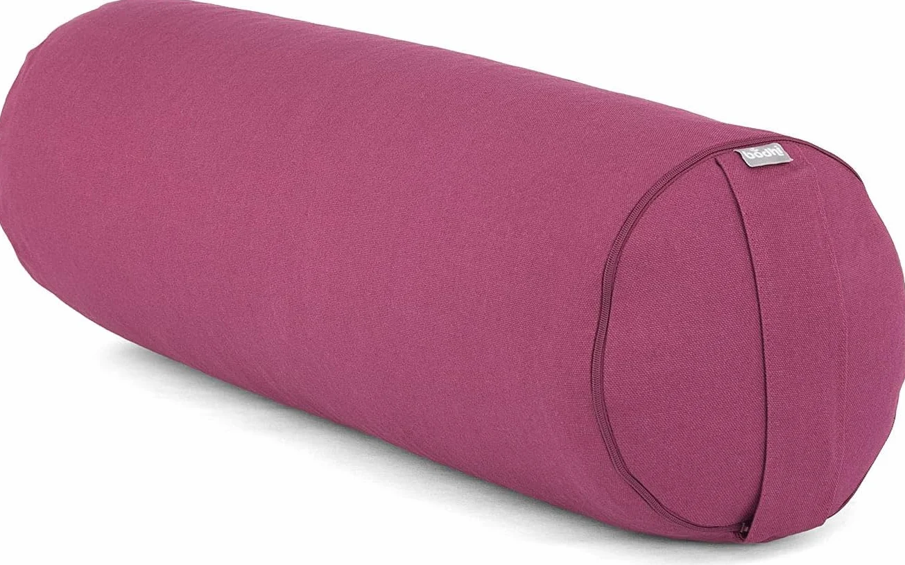 Coussin bolster de yoga BASIC env. 65 x 23 cm, coton robuste, housse amovible, lavable à 30°C, passant pour le transport, remplissage et couleur au choix