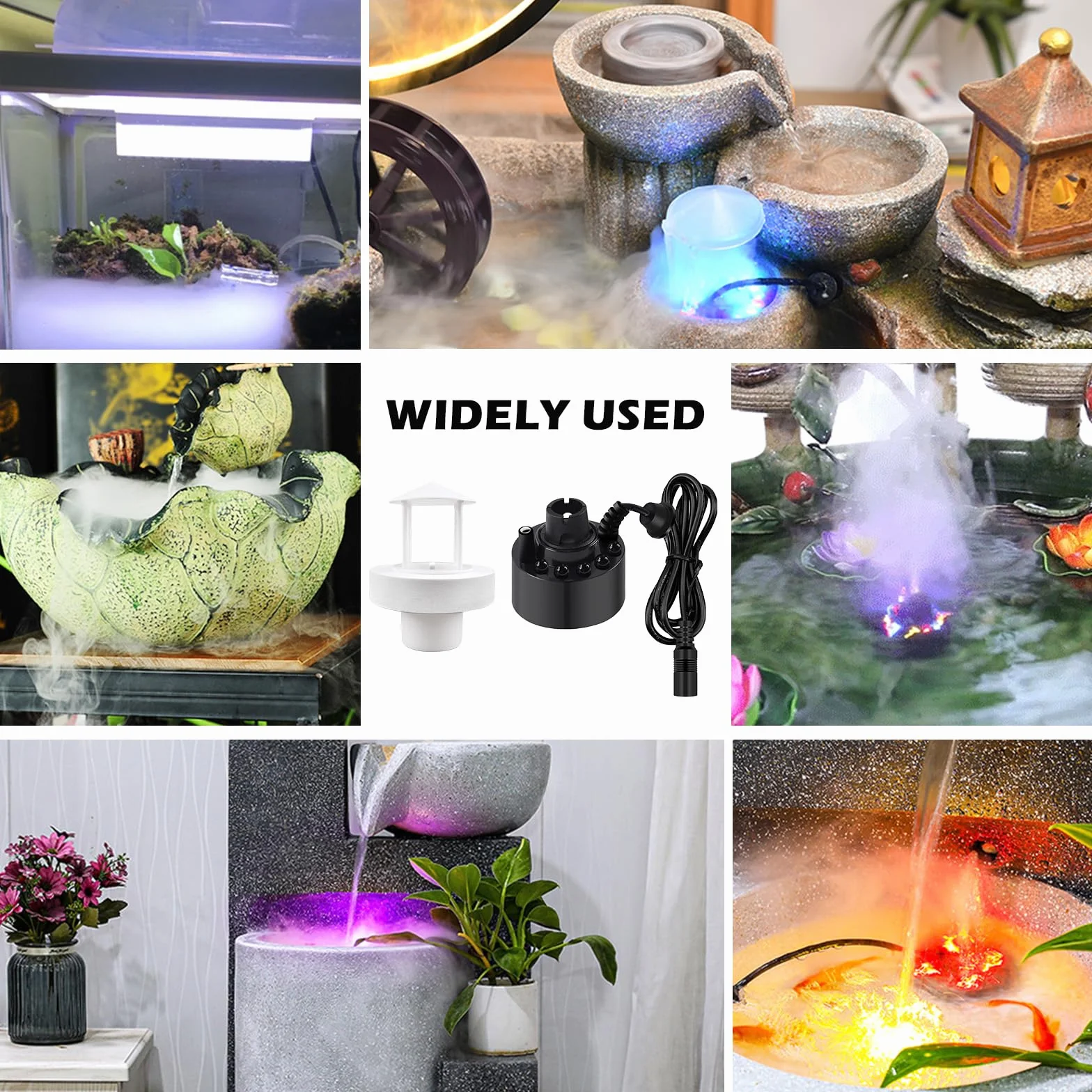 PORFOYO Nébuliseur à Ultrasons 12 LED Brumisateur Ultrason Mini Machine à Fumée d'Halloween avec Protection Anti-éclaboussures