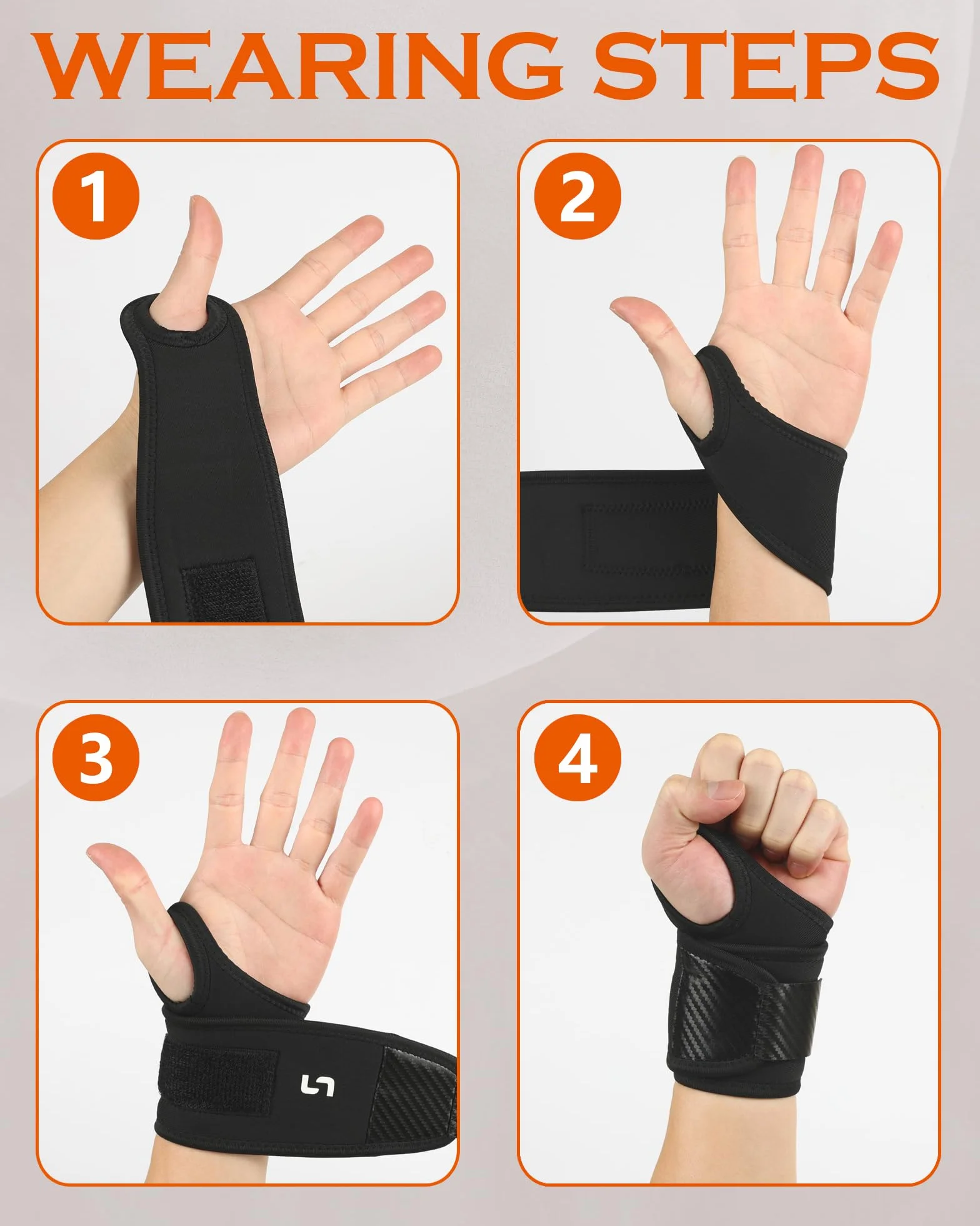 Bande Poignet Musculation 1 Paire Attelle Sangle Cuff Protege Wrist Wraps Homme et Femme Accessoires pour Fitness Crossfit Gym Muscu