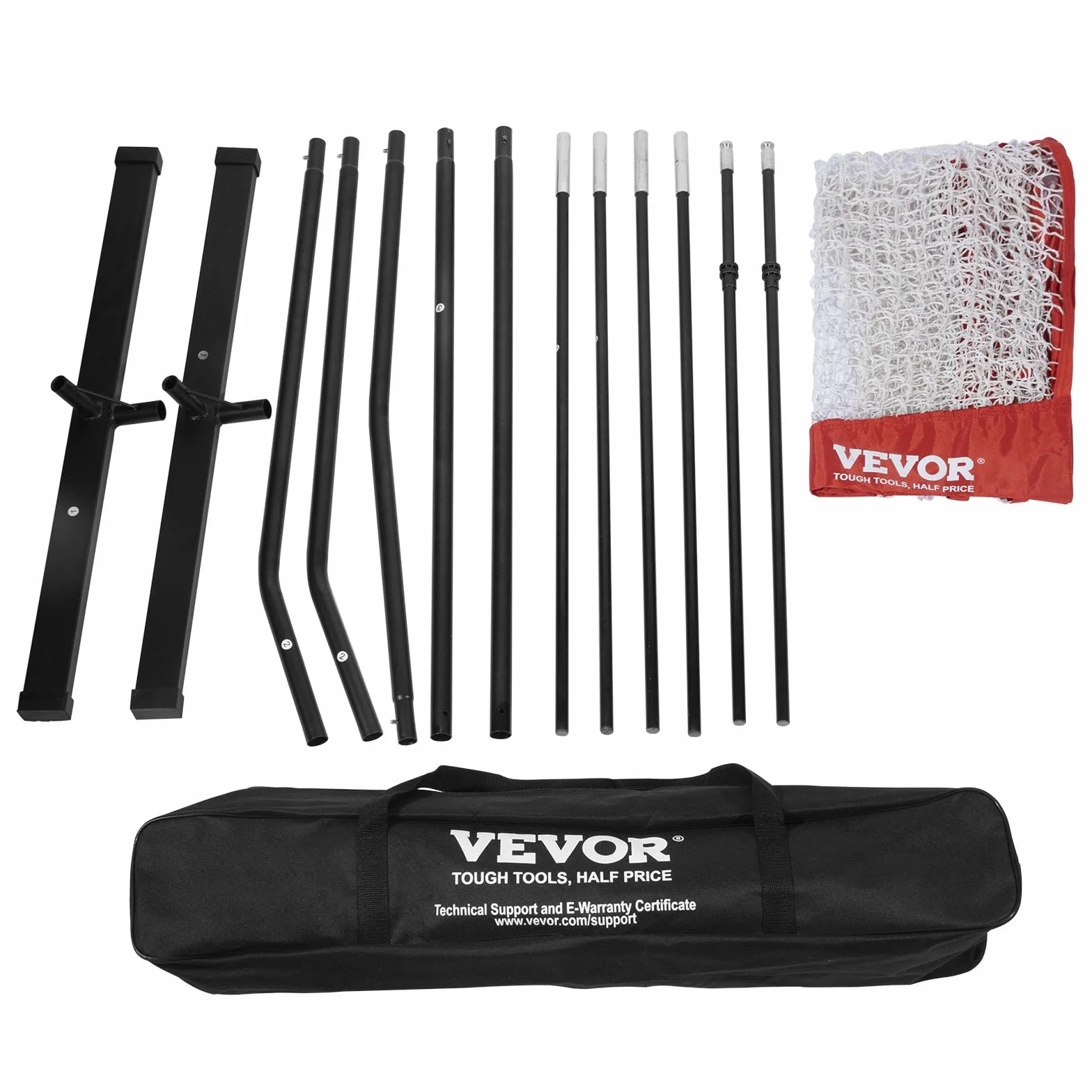 VEVOR Filet d'Entraînement de Volley-Ball Autoportant Portable à Hauteur Réglable avec Sac de Transport