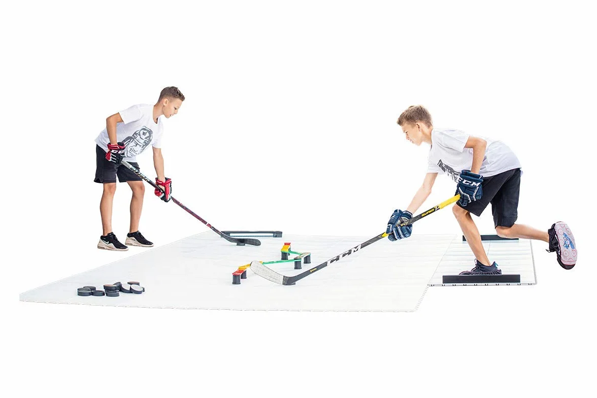 Hockey Revolution Dryland Dalles de Sol – Surface d'entraînement imbriquée Lisse pour Tirer, Passer – Intérieur et Extérieur