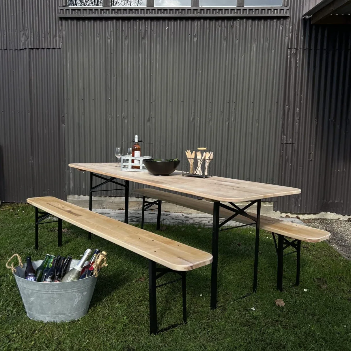 Banc de Jardin Pliable Brasserie Lot de 2