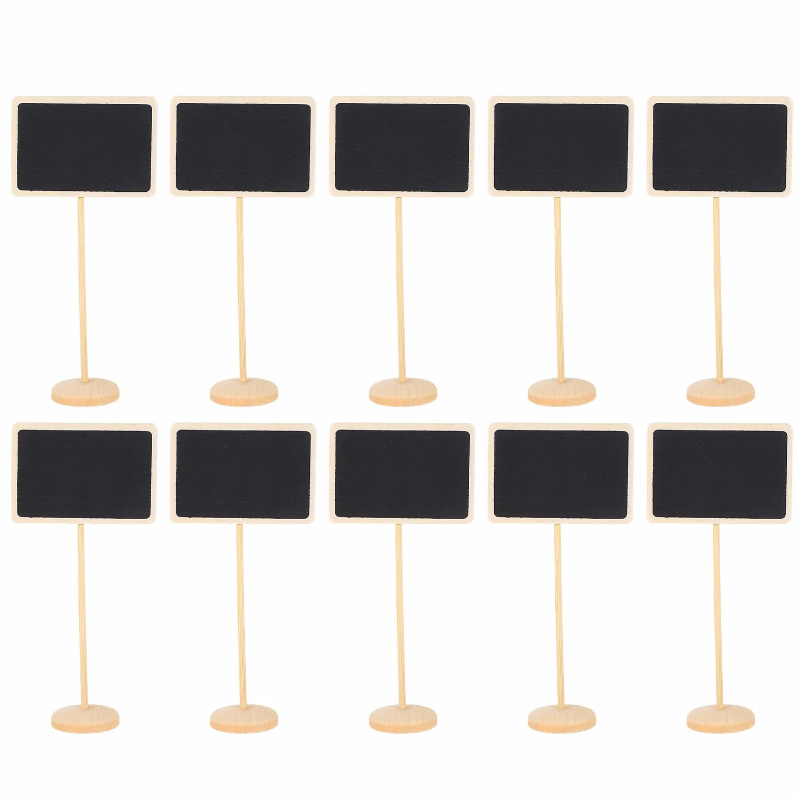 Lot de 10 Mini Panneaux à Craie Bois Rectangulaires Ardoises Décoratives pour Messages Marque-place Mariage