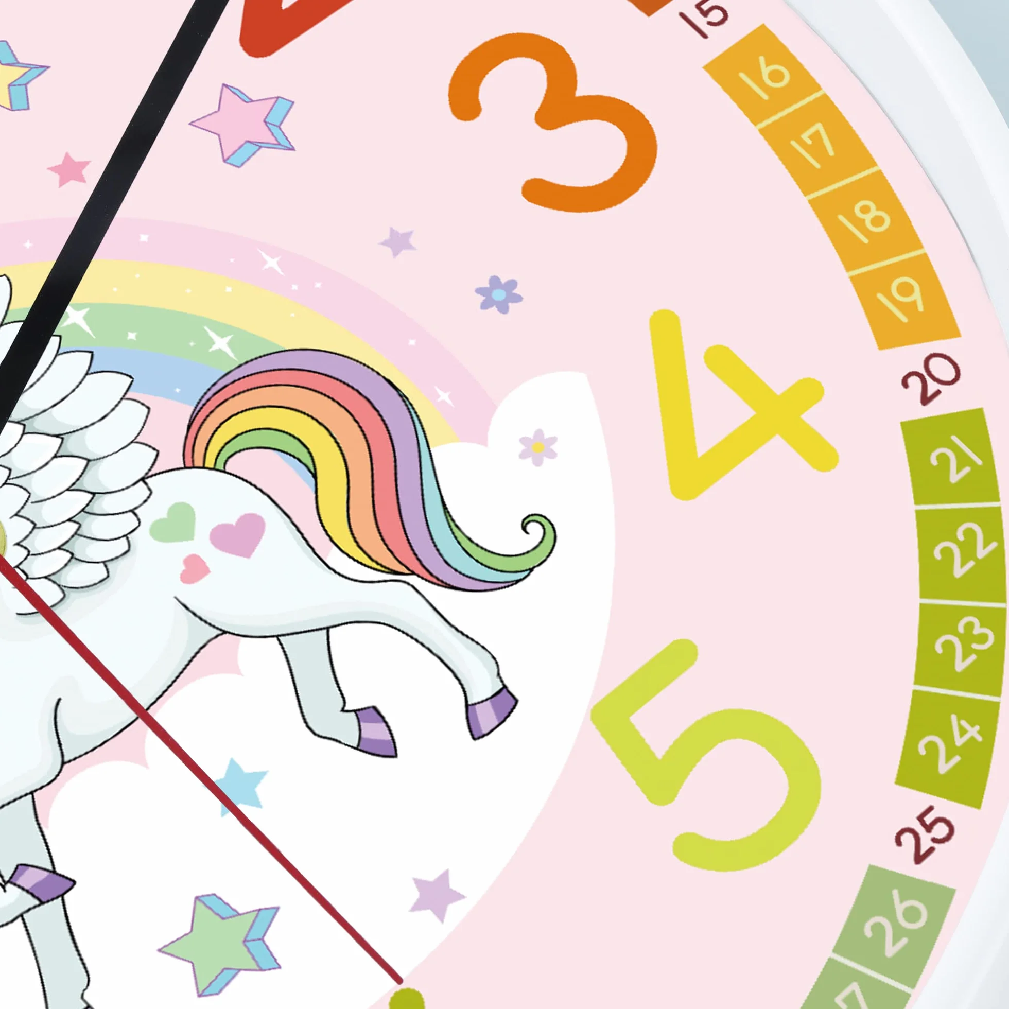 Lafocuse Horloge Murale Licorne Rose 30cm Silencieuse Facile à Lire pour Salon Chambre