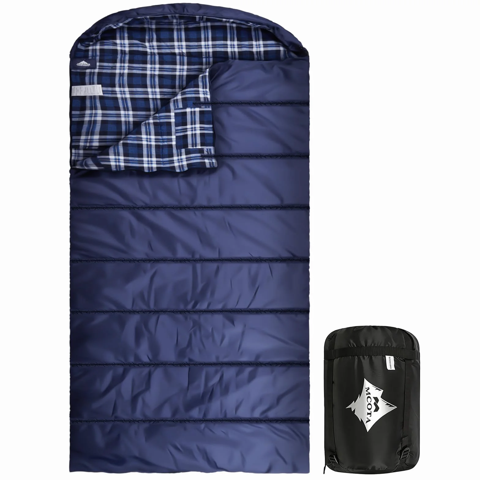 Sac de Couchage en Flanelle de Coton pour Adultes, 100% Coton, Camping, 3-4 Saisons