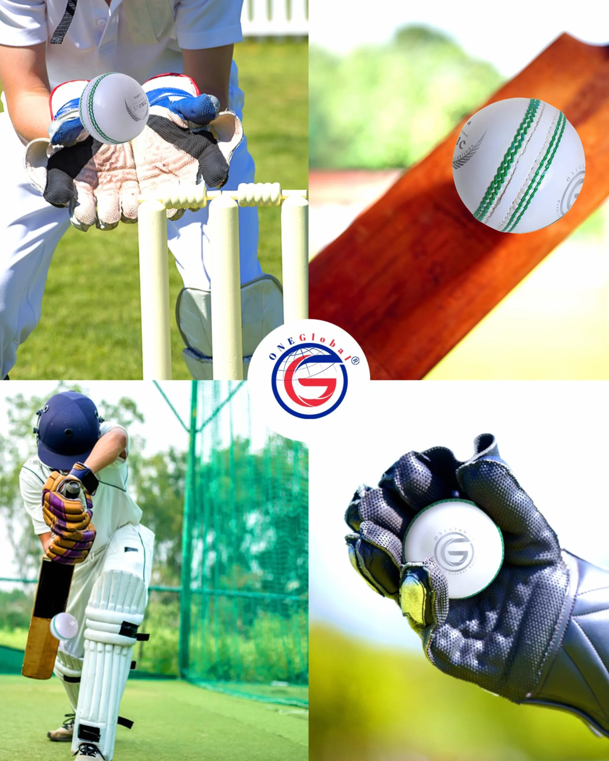 Balle de cricket emblématique en cuir | 100 % cousue à la main, 156 g – 5,5 oz, construction imperméable en 4 pièces | Balles de cricket rigides de qualité assortie