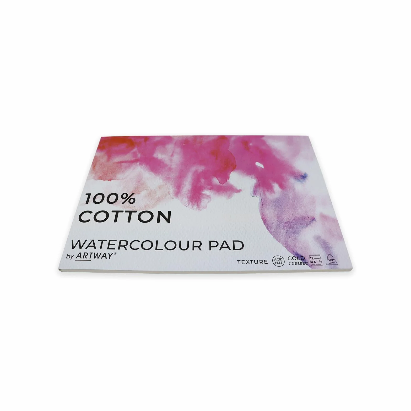 Bloc aquarelle A4 pressé à froid 300 g/m² 100% coton 12 feuilles blanc Artway