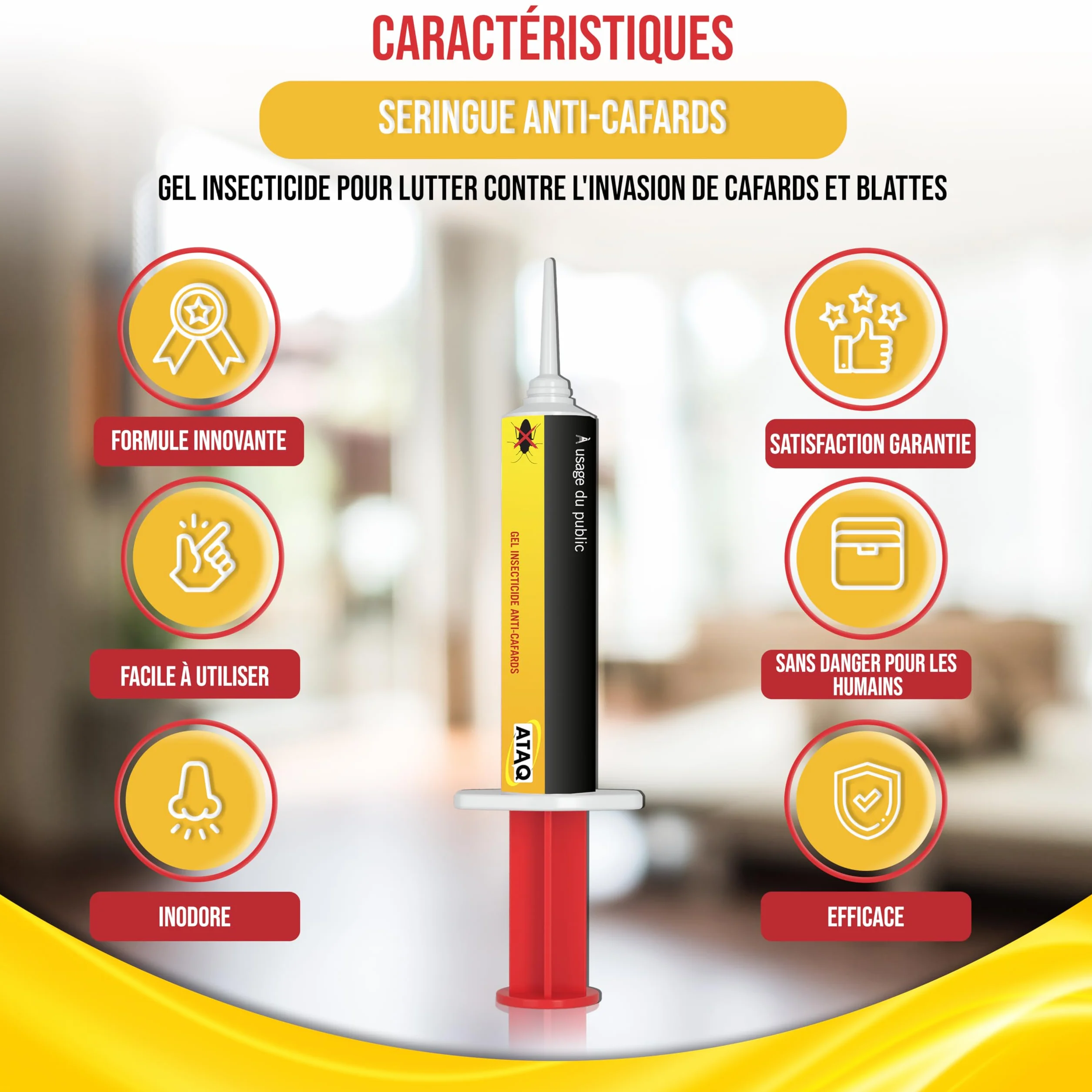 Gel Appât Anti Cafards 10g Professionnelle - Insecticide Puissant Élimine Rapidement Blattes