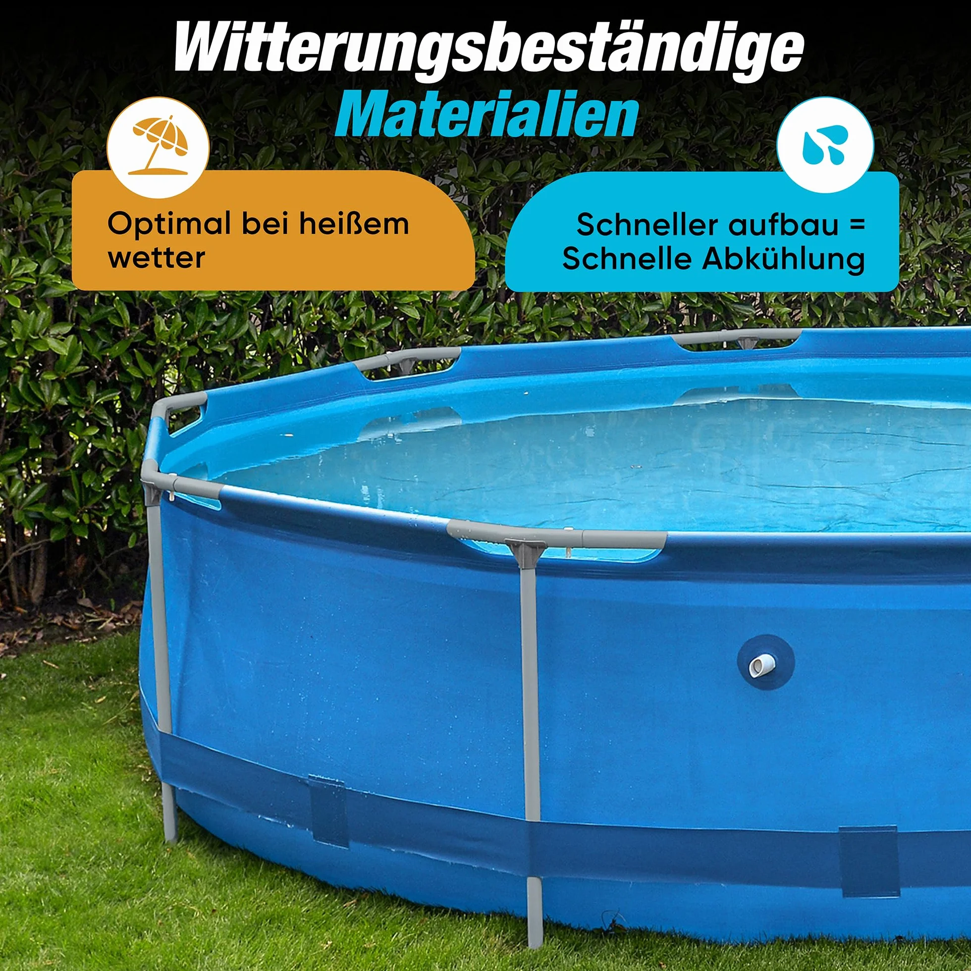 Piscine de Jardin Kit Complet Pompe de Filtration Diamètre 300 x 76 cm Cadre Rond Acier