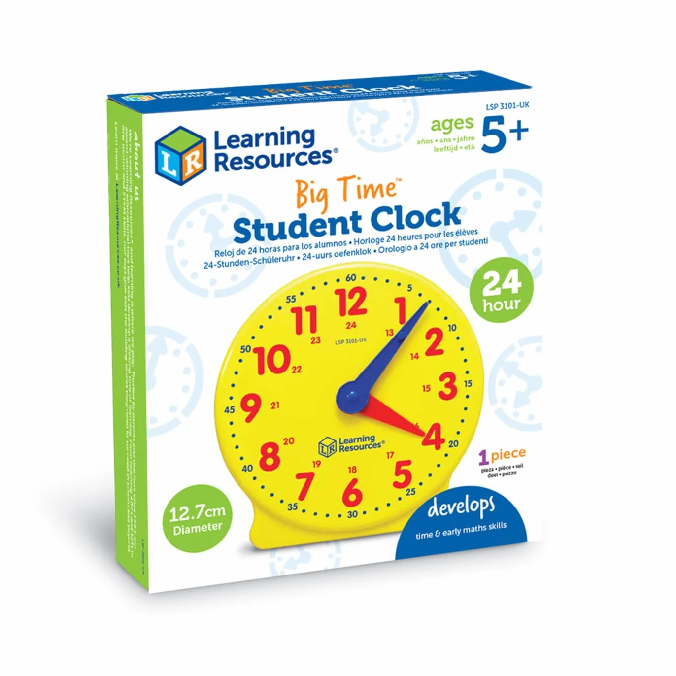 Learning Resources Horloge d'apprentissage 24 Heures Big Time pour Les élèves