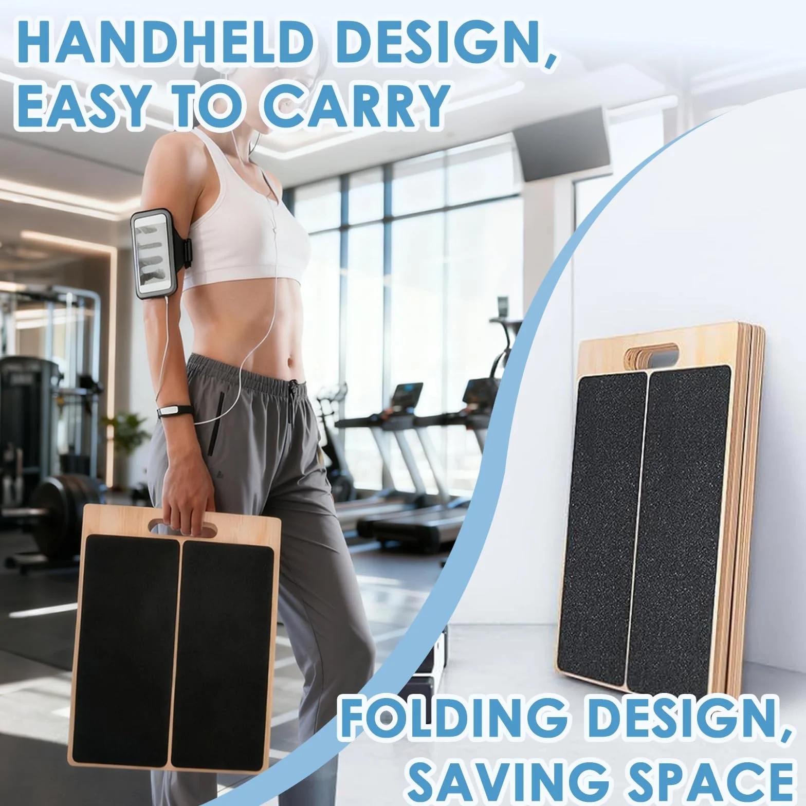 Planche Inclinable en Bois Réglable 5 Angles - Planche à Mollets Pliable pour Squats Étirements