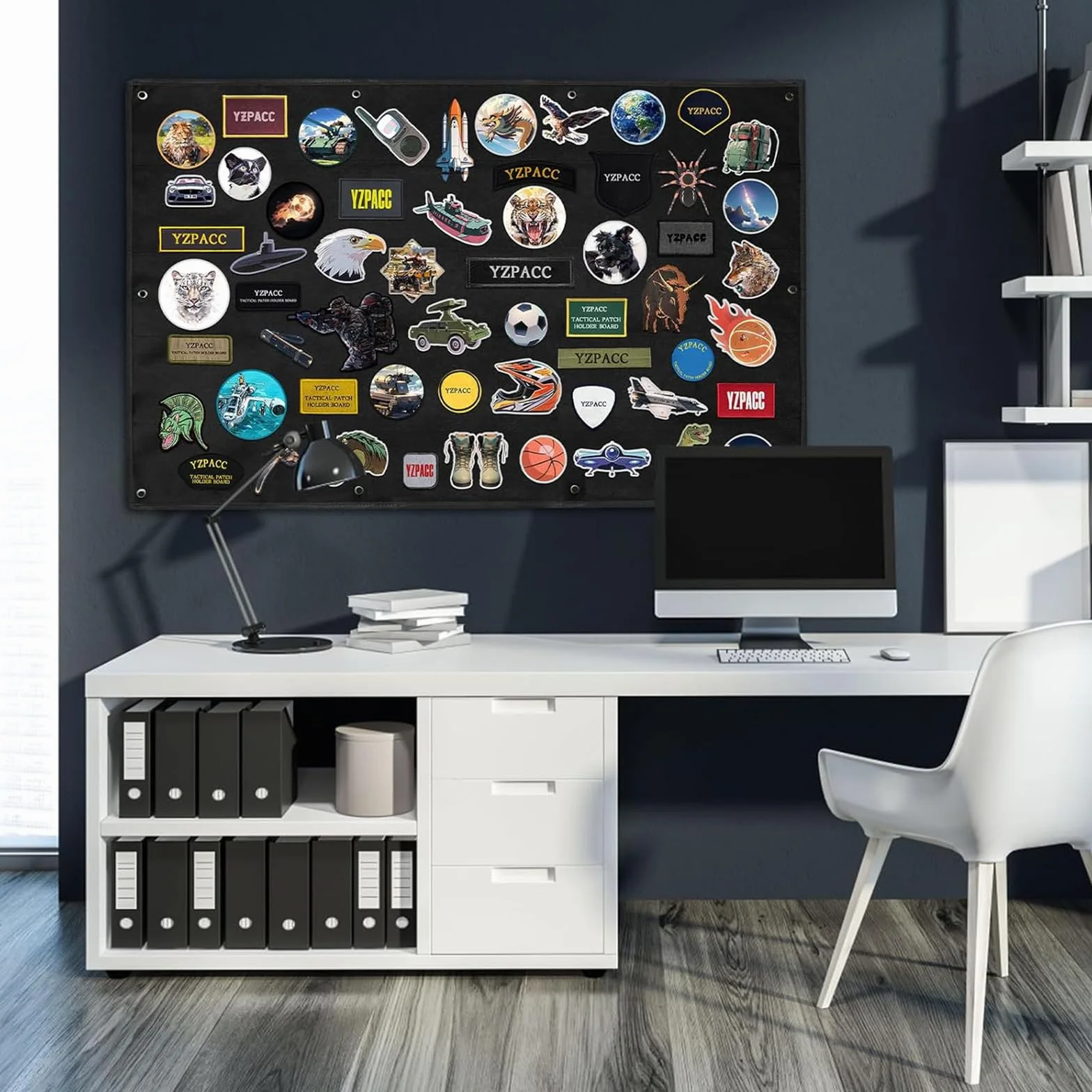 Tableau d'Affichage pour Patchs 60 x 45 cm avec Œillets Pliable