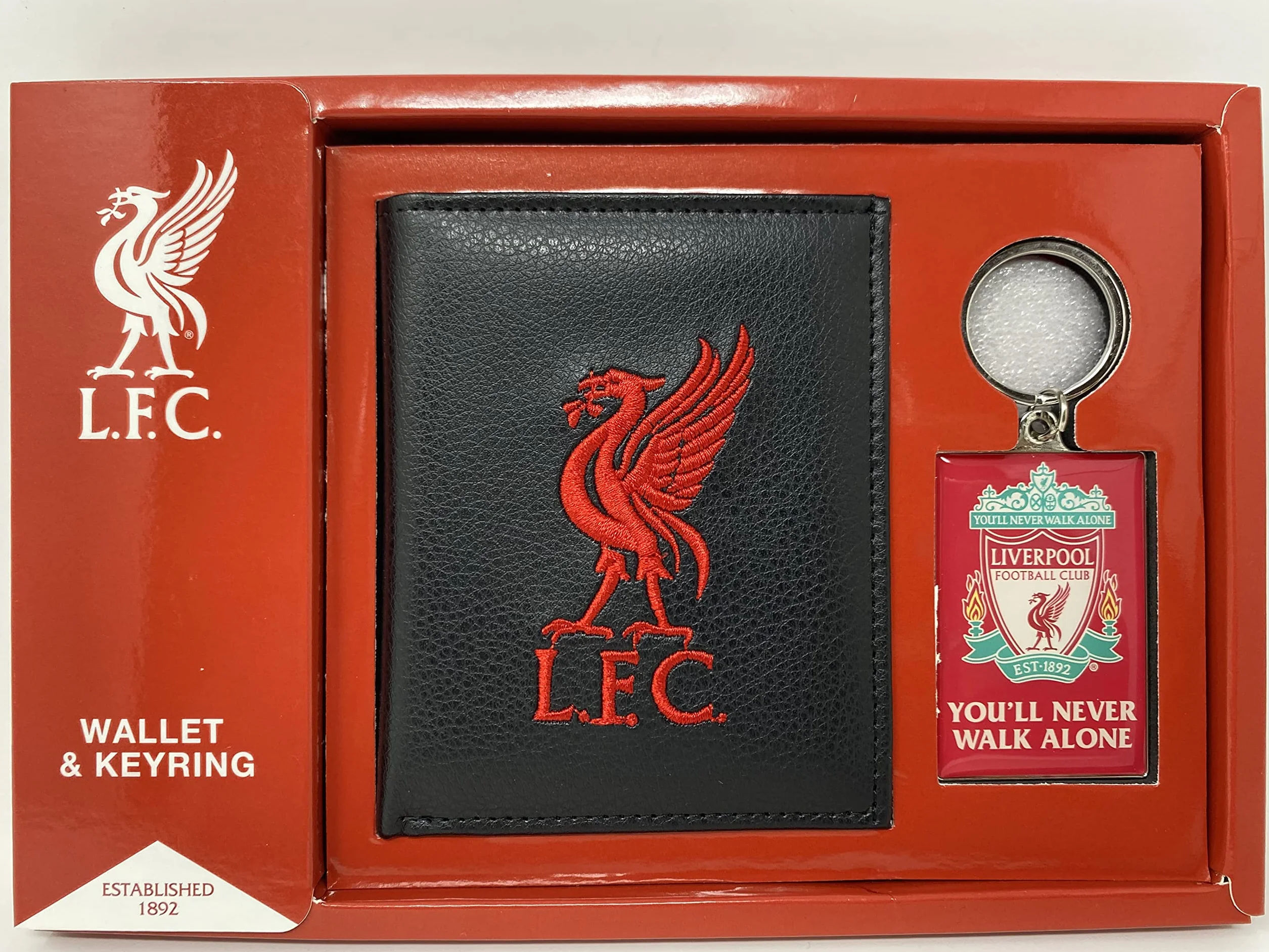 Liverpool FC Coffret cadeau portefeuille et porte-clés Noir/rouge, Black,red, taille unique