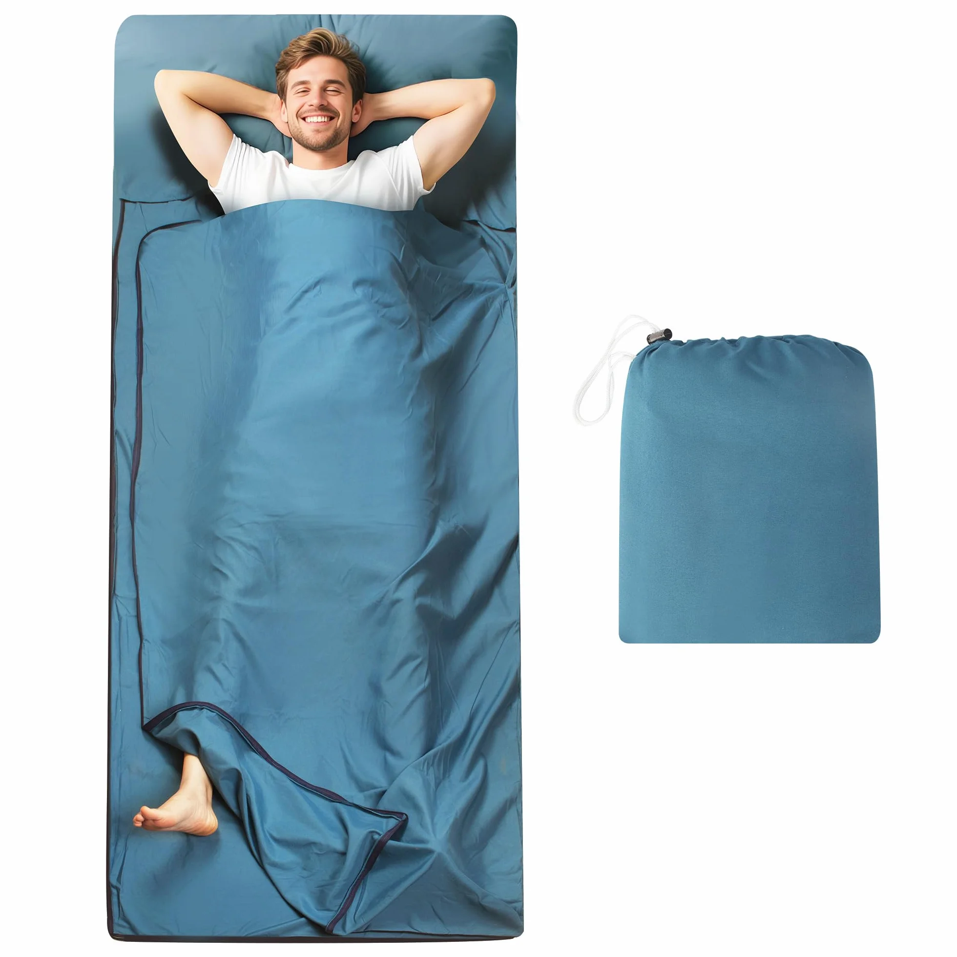 Sac de Couchage 2 en 1 220x95 cm Camping Randonnée