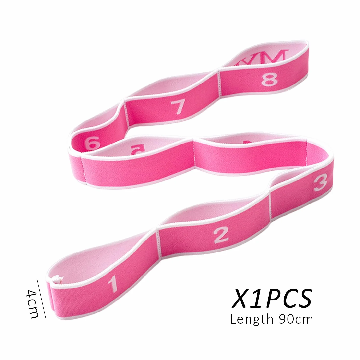 1 bande élastique pour le sport, accessoires de gymnastique, ceinture de yoga pour étirement, équipement de fitness, bande élastique extensible, ceinture auxiliaire extensible (rose rose)