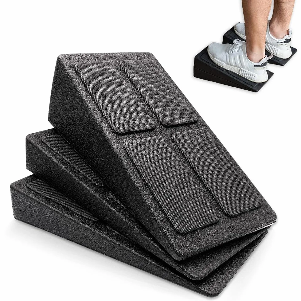 Planche Inclinée Étirement Lot de 3 Cales Protection Genoux Réglable Slant Board pour Jambes Mollets Exercice Musculaire