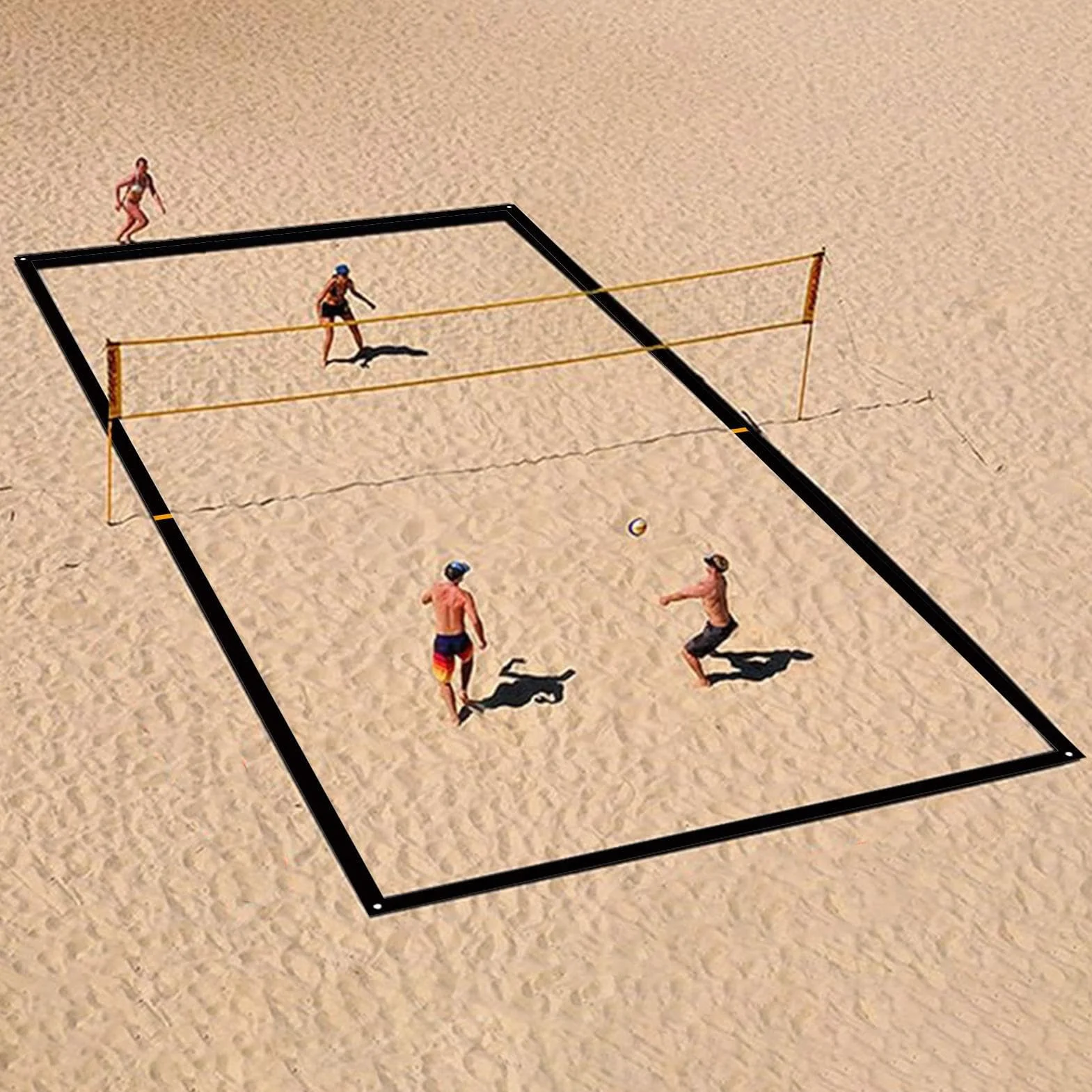 Lignes De Beach Volley Renforcées pour Sable, Délimitations de Terrain de Volley-Ball Robustes, Accessoires de Jeu Extérieur Réutilisables