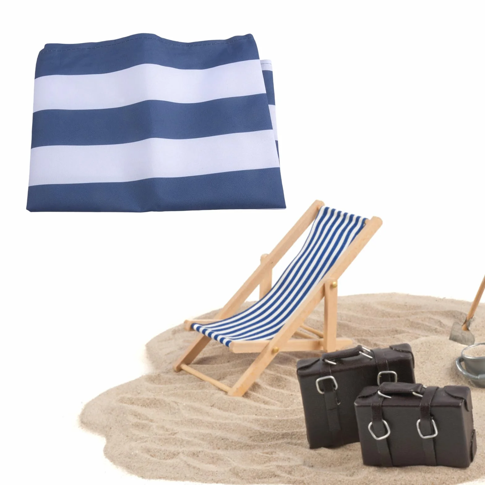 Housses de chaise de rechange en tissu polyester rayées 120 x 44 cm pour chaise longue de plage extérieur
