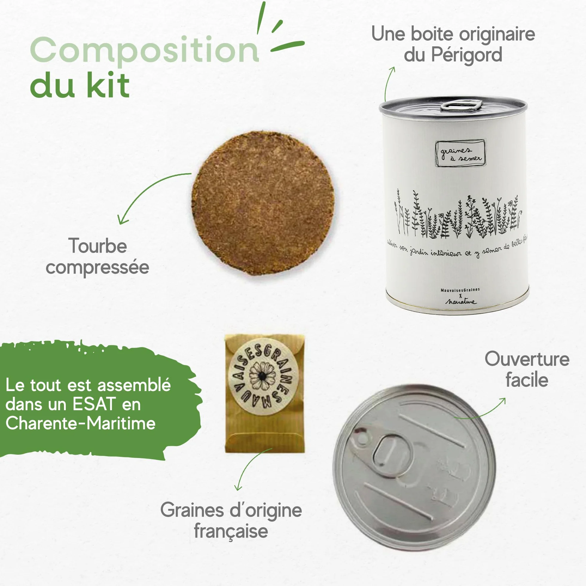 Mauvaises Graines Narrature Kit de Graines de Fleurs à Semer Cadeau Original Fabriqué en France