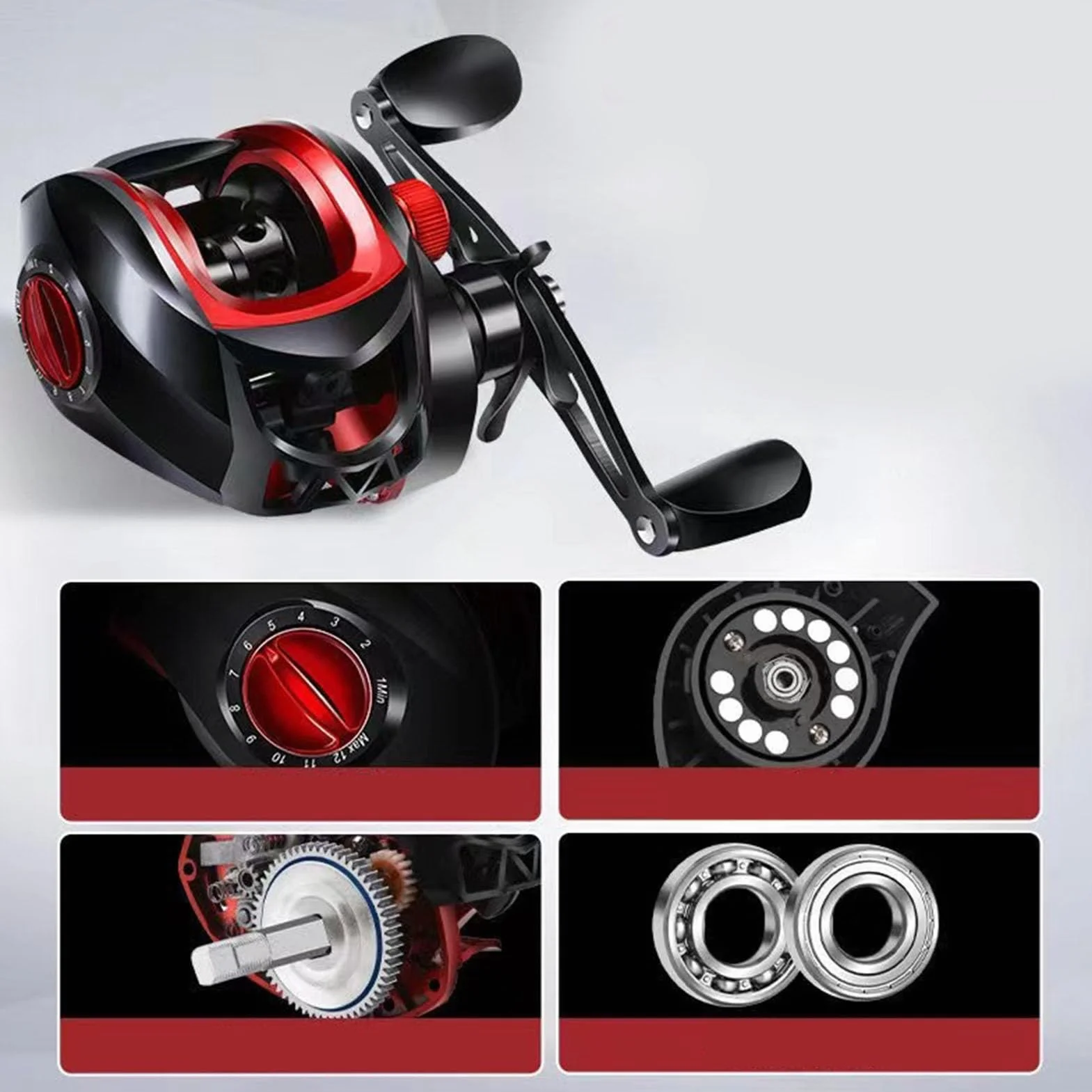 Moulinet Baitcasting Baitcaster Lisse Léger Métal Eau Douce Salée