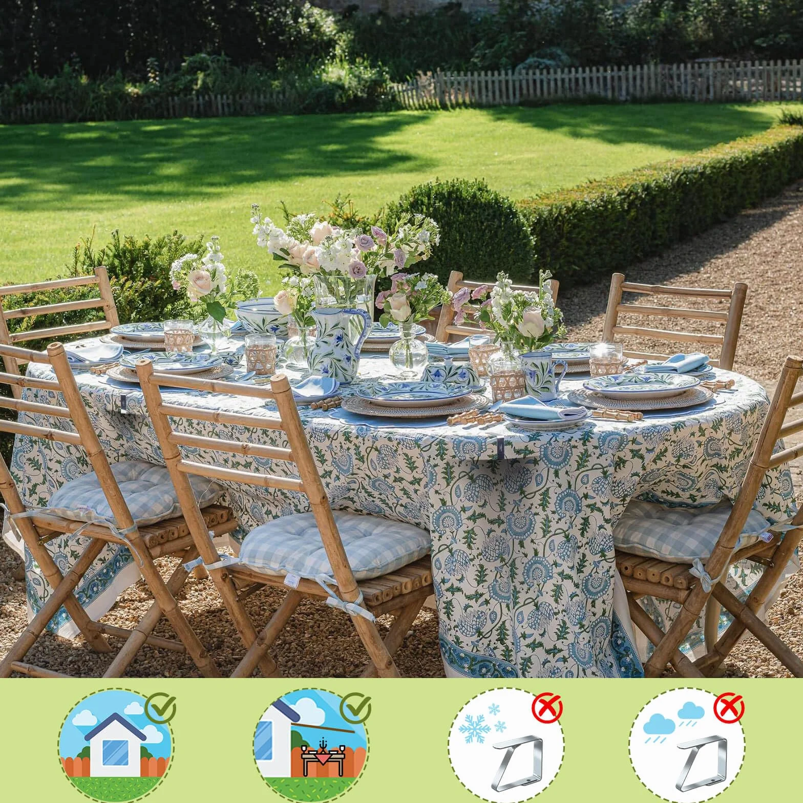 Blooven Pinces à Nappe 8 Pièces Acier Inoxydable Anti-Glissant pour Tables 1-3 cm