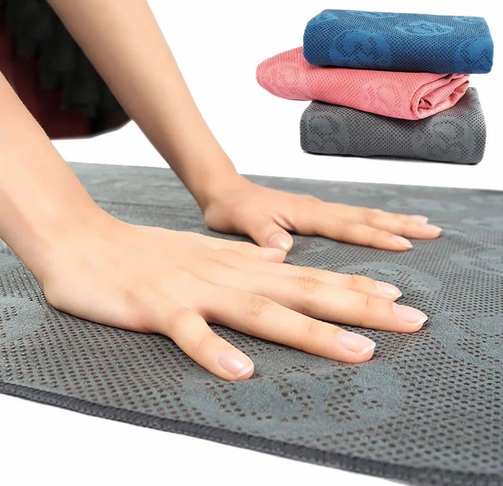 MEESU Serviette de Yoga Chaude antidérapante, Serviette Douce en Microfibre absorbante à 100%, Serviettes Anti-dérapantes pour Bikram, idéales pour Le Yoga Chaud Bikram Pilates