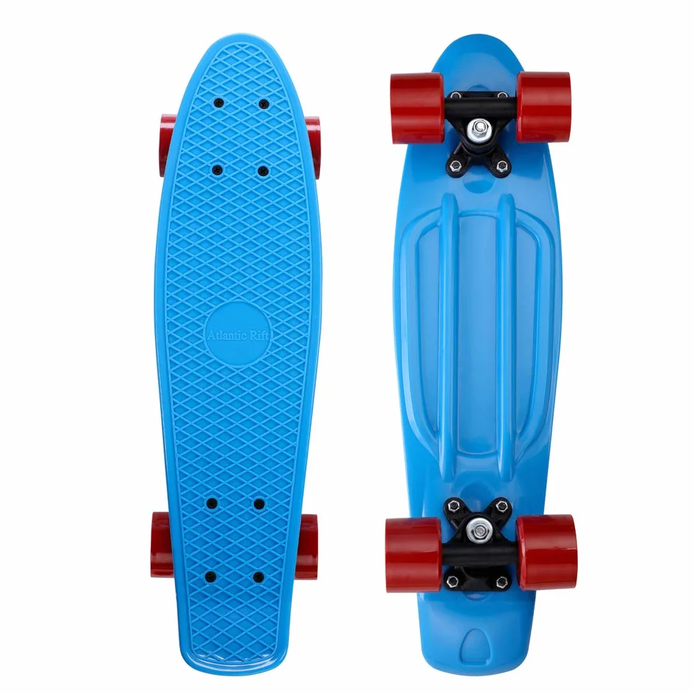 Monzana Skateboard 22' Roues ABEC 7 Pennyboard Design rétro Adultes Enfants Adolescents Mini Cruiser Planche à Roues
