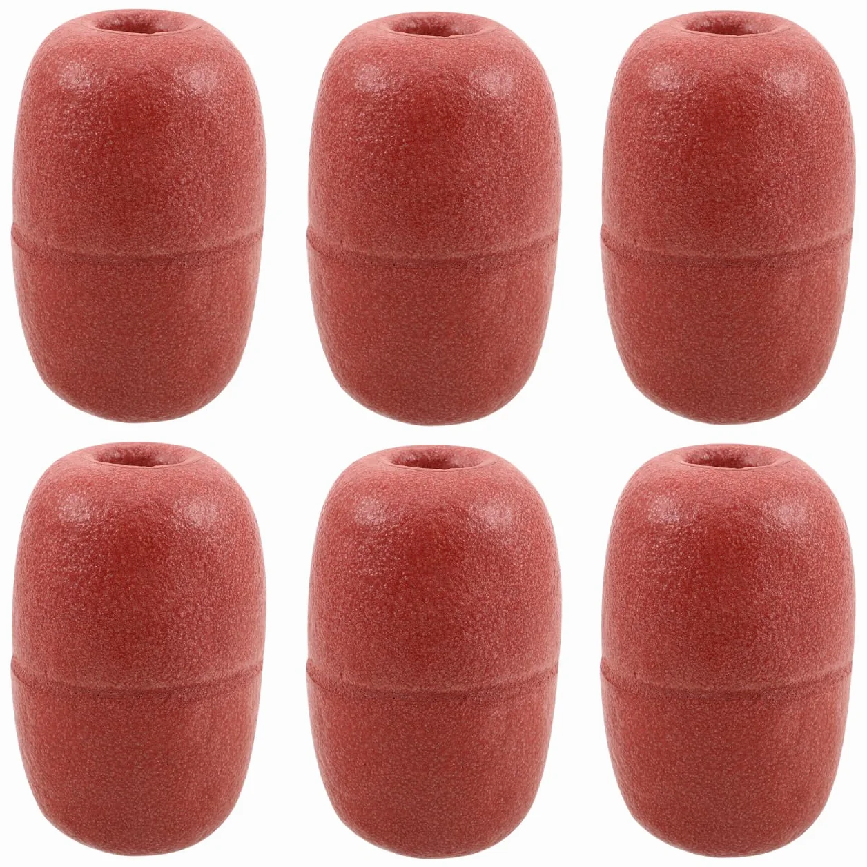 MAGICLULU Lot de 6 Bouées Flottantes Elliptiques PVC 7x12 cm Marron - Flotteurs pour Filets de Pêche et Aquaculture