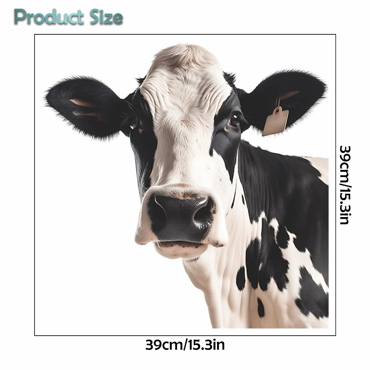 Autocollants Vache 3D 39x39cm Stickers Fenetre Animaux Pour Salon Chambre Voiture