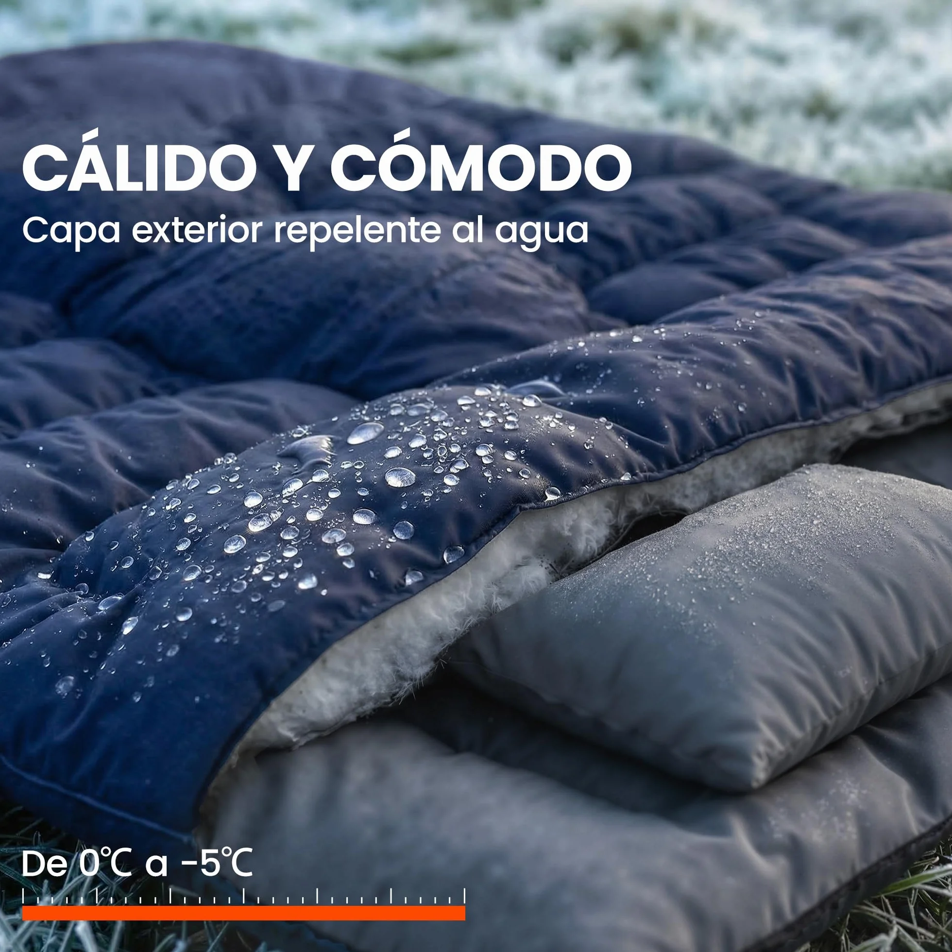 Outsunny Sac de couchage double adulte, léger, taille Queen pour 2 personnes 3 saisons, sac de couchage rectangulaire avec 2 oreillers et sac de transport, pour les jours froids, le camping, la