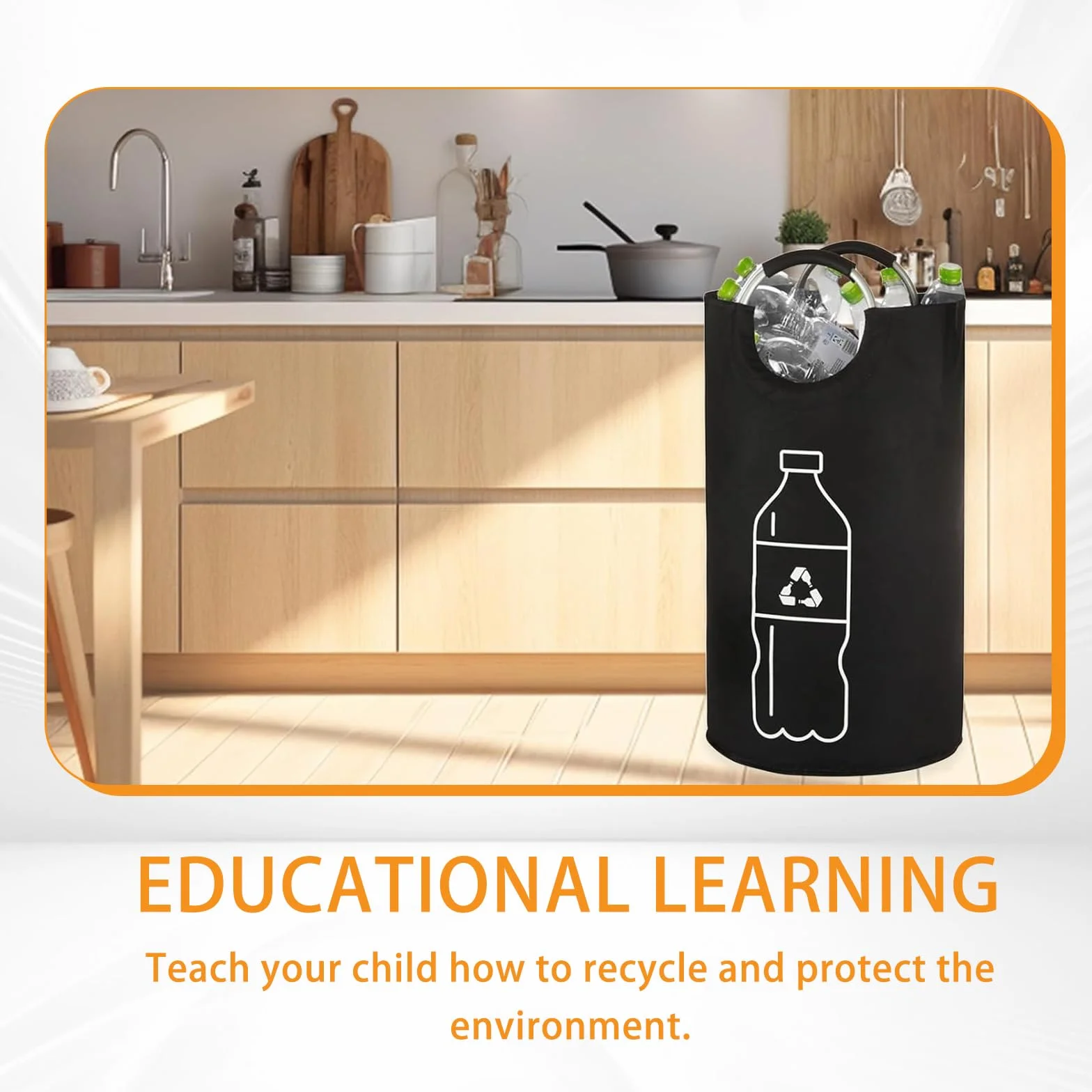Collecteur de Bouteilles et Verre Tri Selectif Plastique Rangement Exterieur Recyclage Poignée Aluminium
