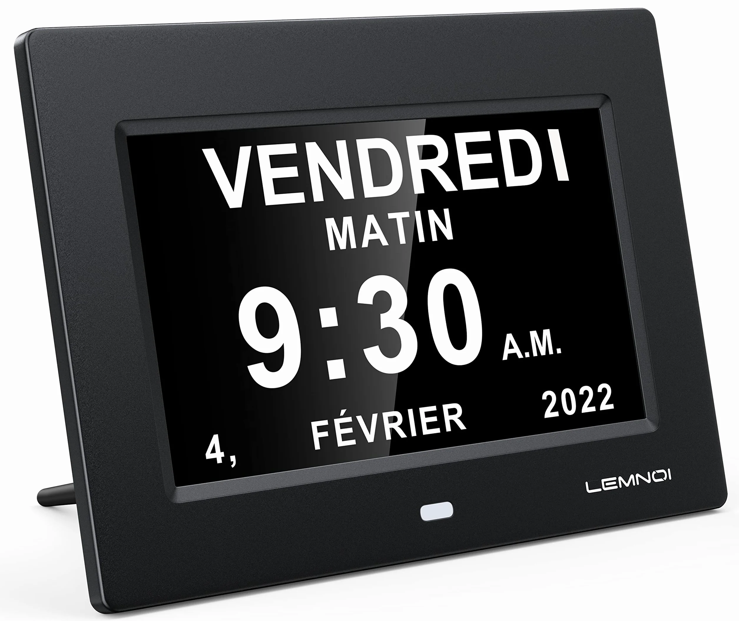 LEMNOI 7 Pouce LCD Horloge Numérique Calendrier Noire Auto Dimming HD Display Rappel Alzheimer