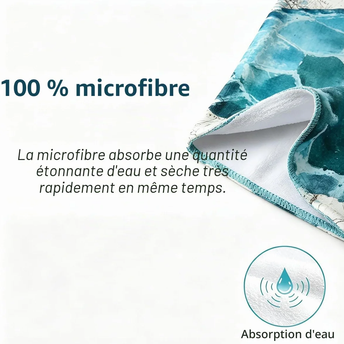 Odot Serviette Poncho de Surf, Microfibre à Séchage Rapide en Tissu Surfing Changement Robe à Capuche Poncho Plage à Langer Peignoir Natation pour Adulte Large