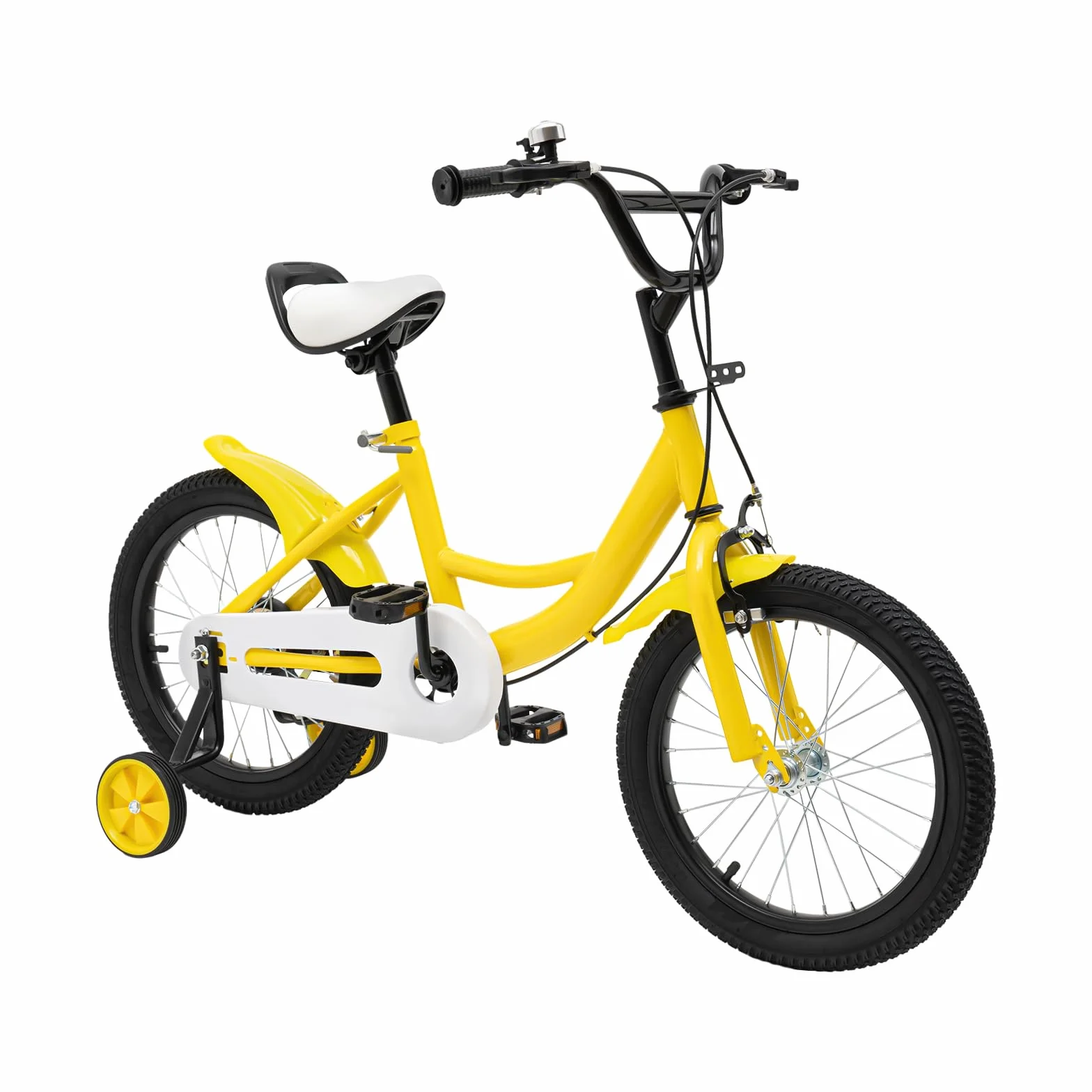 Vélo pour enfant garçon et fille, en alliage d'acier au carbone, hauteur réglable, avec roues stabilisatrices, roue auxiliaire, convient aux enfants de 4 à 8 ans
