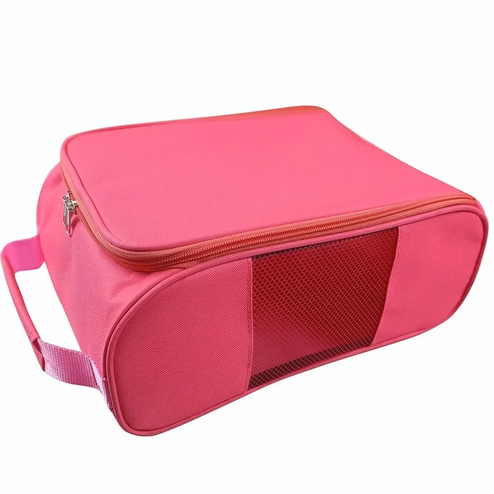 Sac de transport de chaussures de golf en polyester rose