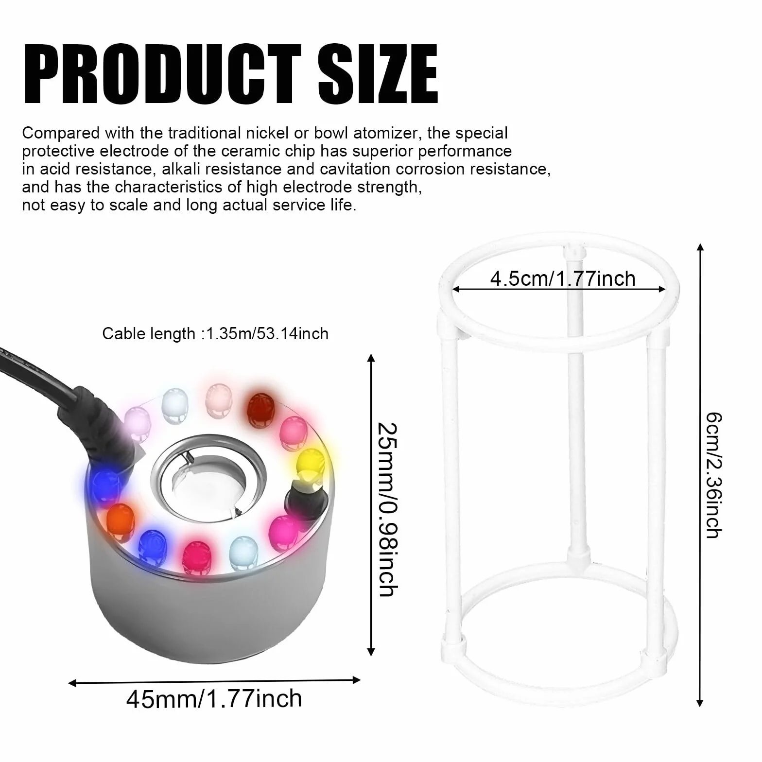 Leikurvo Mini Machine à Brouillard Ultrasonique LED avec Changement de Couleur pour Fontaines