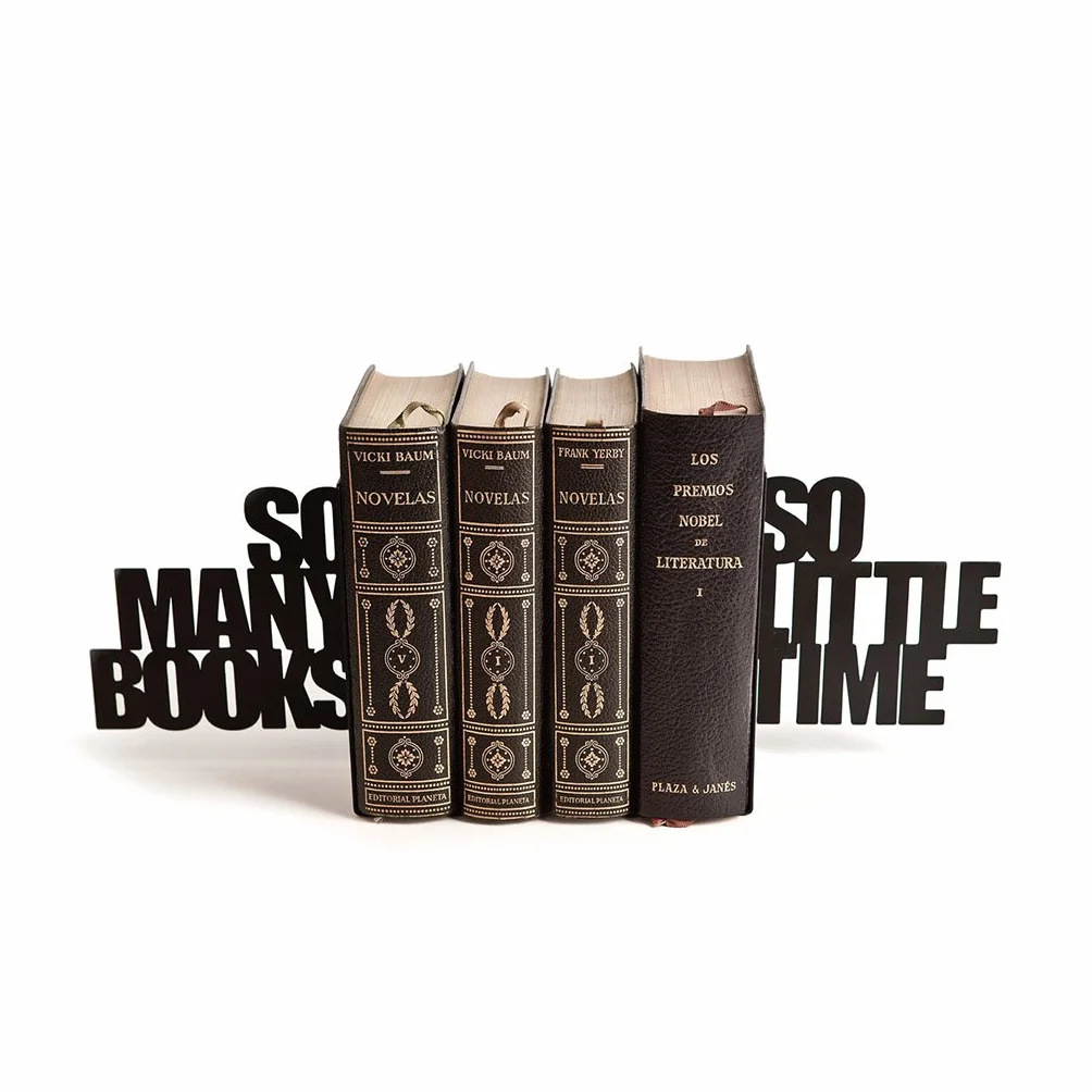 Balvi Serre-Livres décoratifs en métal Noir Set de Deux