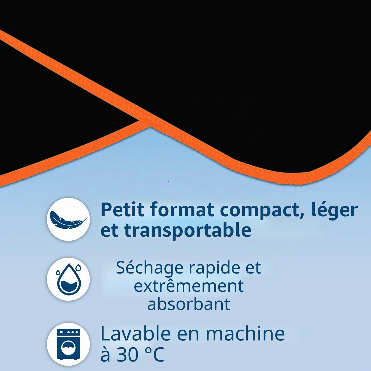 KUOGAS Poncho de Serviette, Poncho de Douche à Séchage Rapide en Microfibre (Noir, Medium)