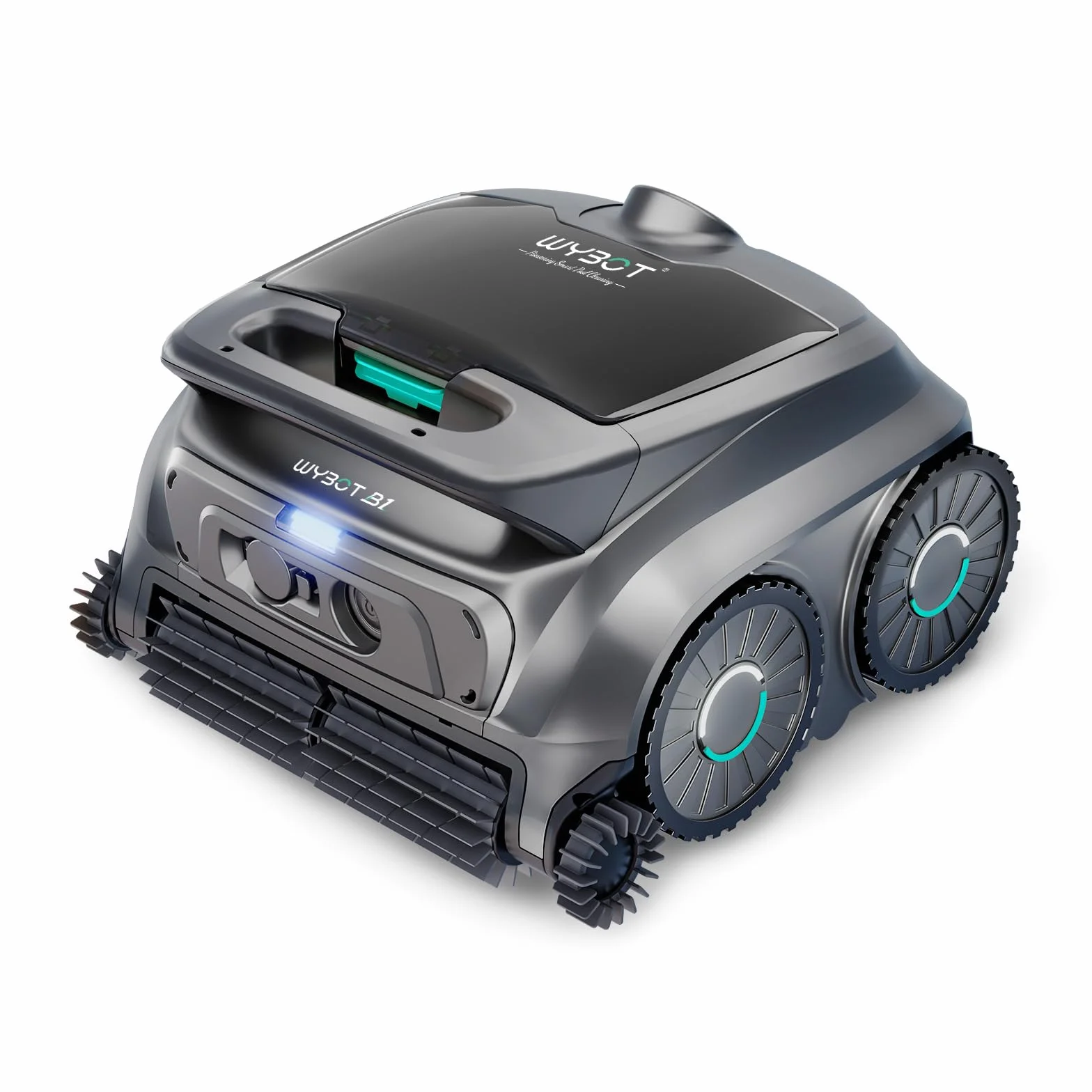 WYBOT B1 Robot de Piscine sans Fil, léger, intelligent, contrôle par Application, jusqu'à 100 Minutes, Gris/Vert