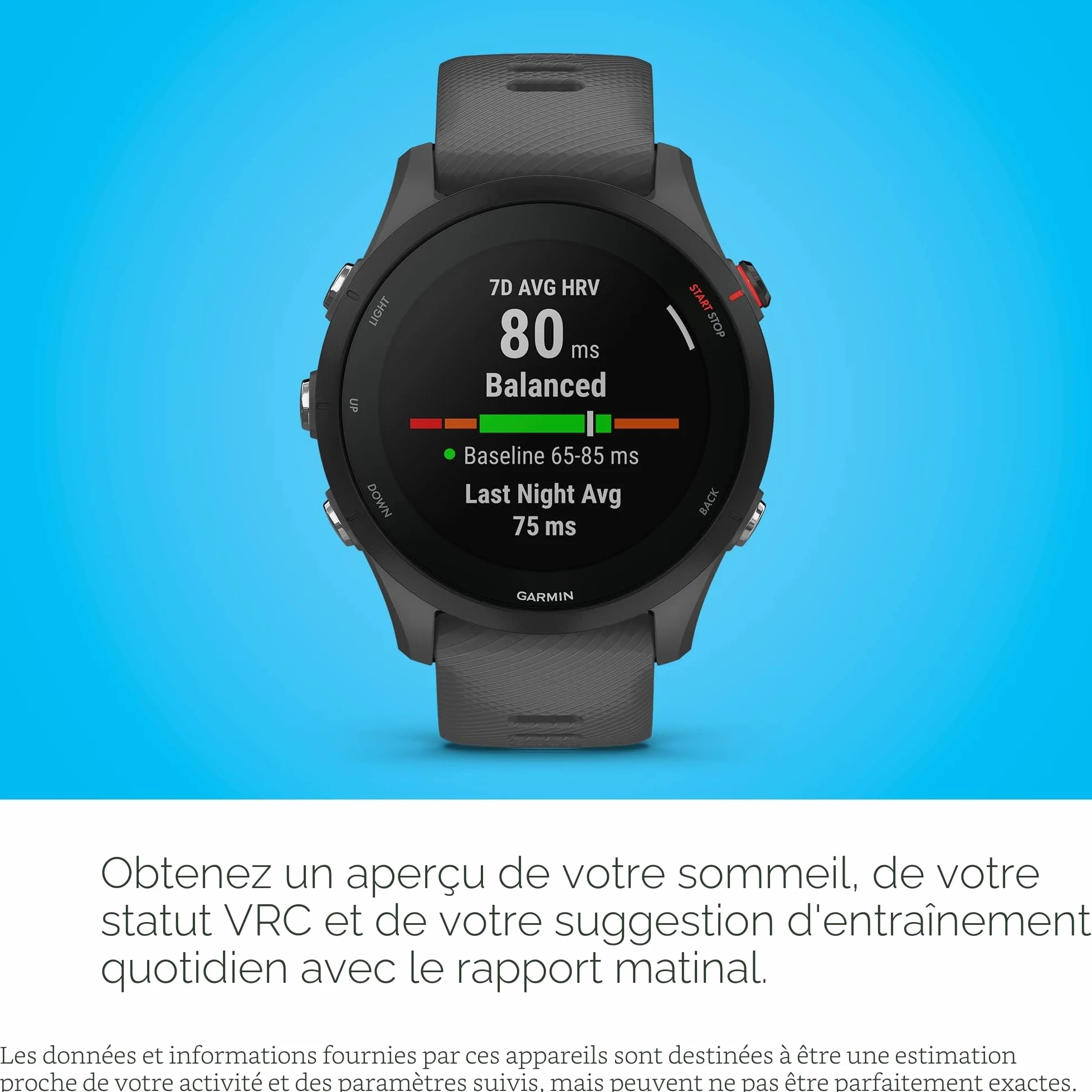 Garmin Forerunner 255 Montre intelligente GPS course à pied 46 mm gris ardoise