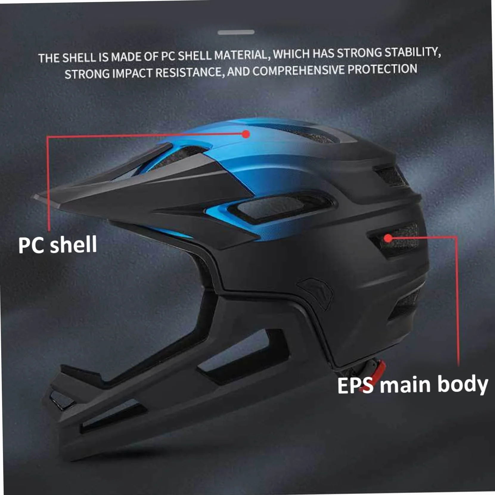 Casque de vélo de Montagne Intégral Amovible Réglable Filet Anti-Insectes Respirant Absorbant Chocs