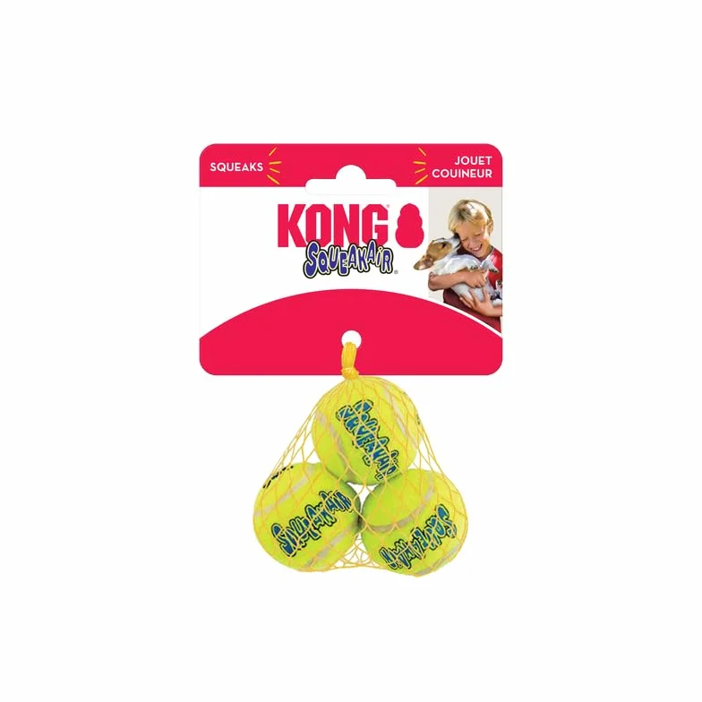 KONG Squeakair Lot de 4 balles de tennis Taille XS