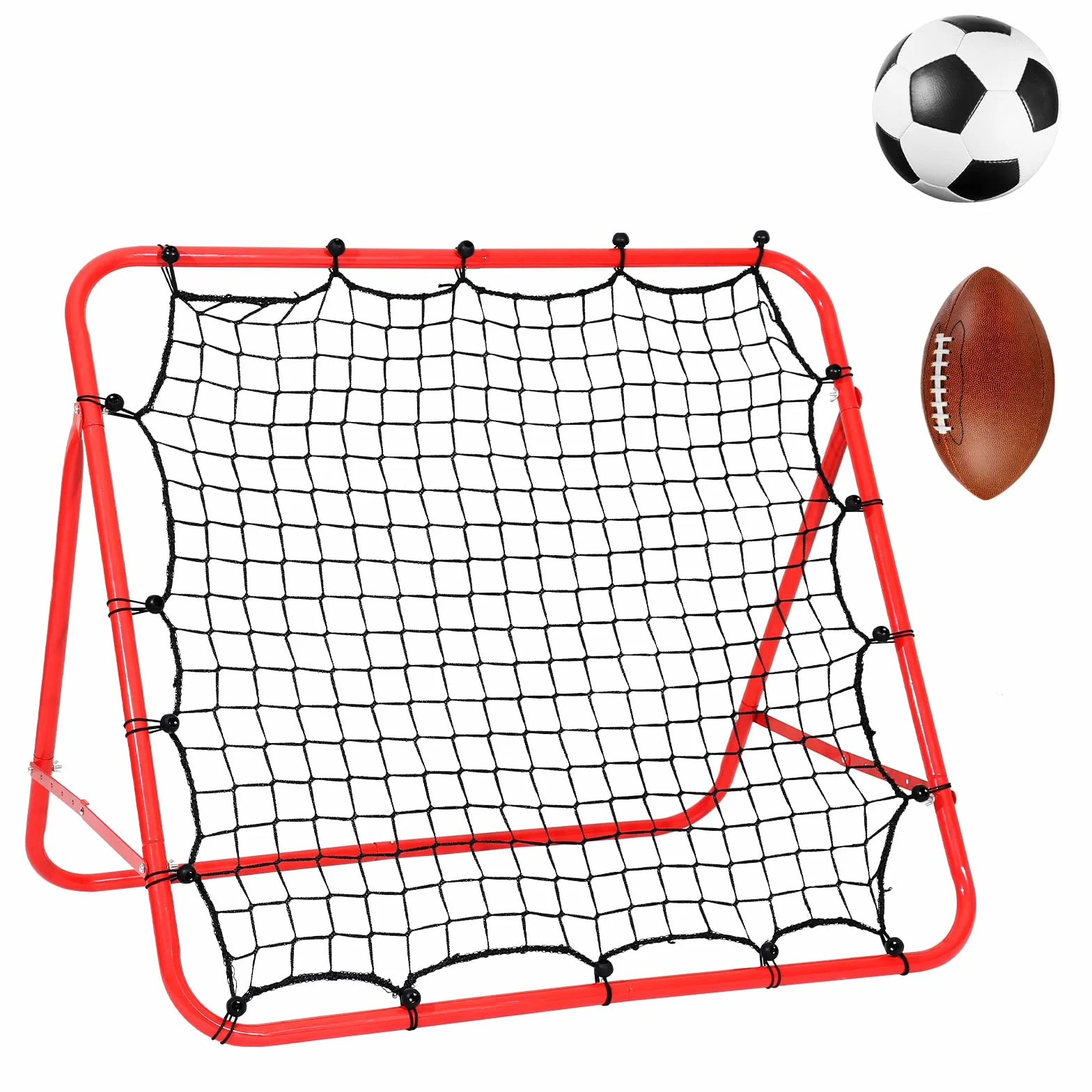 Jopassy Filet de rebond de football - Kickback pliable - Filet de rebond pour l'entraînement - Tube en métal/tissu PE - Pour basket-ball