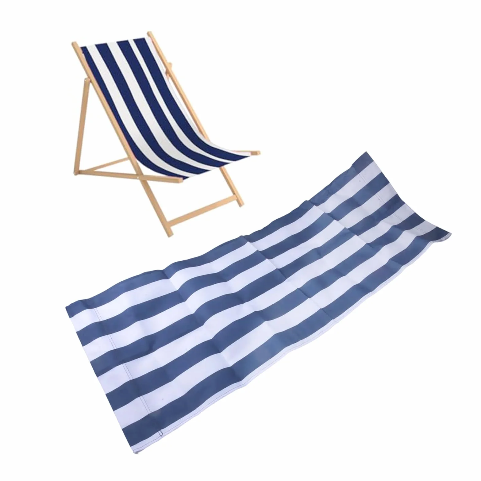 Housses de chaise de rechange en tissu polyester rayées 120 x 44 cm pour chaise longue de plage extérieur